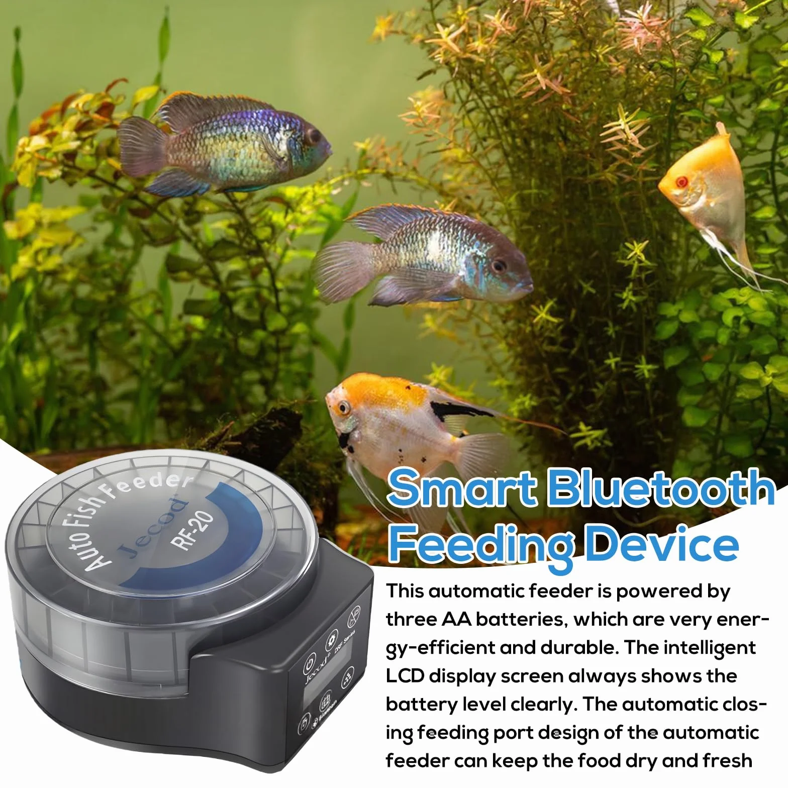 Distributeur automatique de nourriture pour aquarium 140 ml avec minuterie