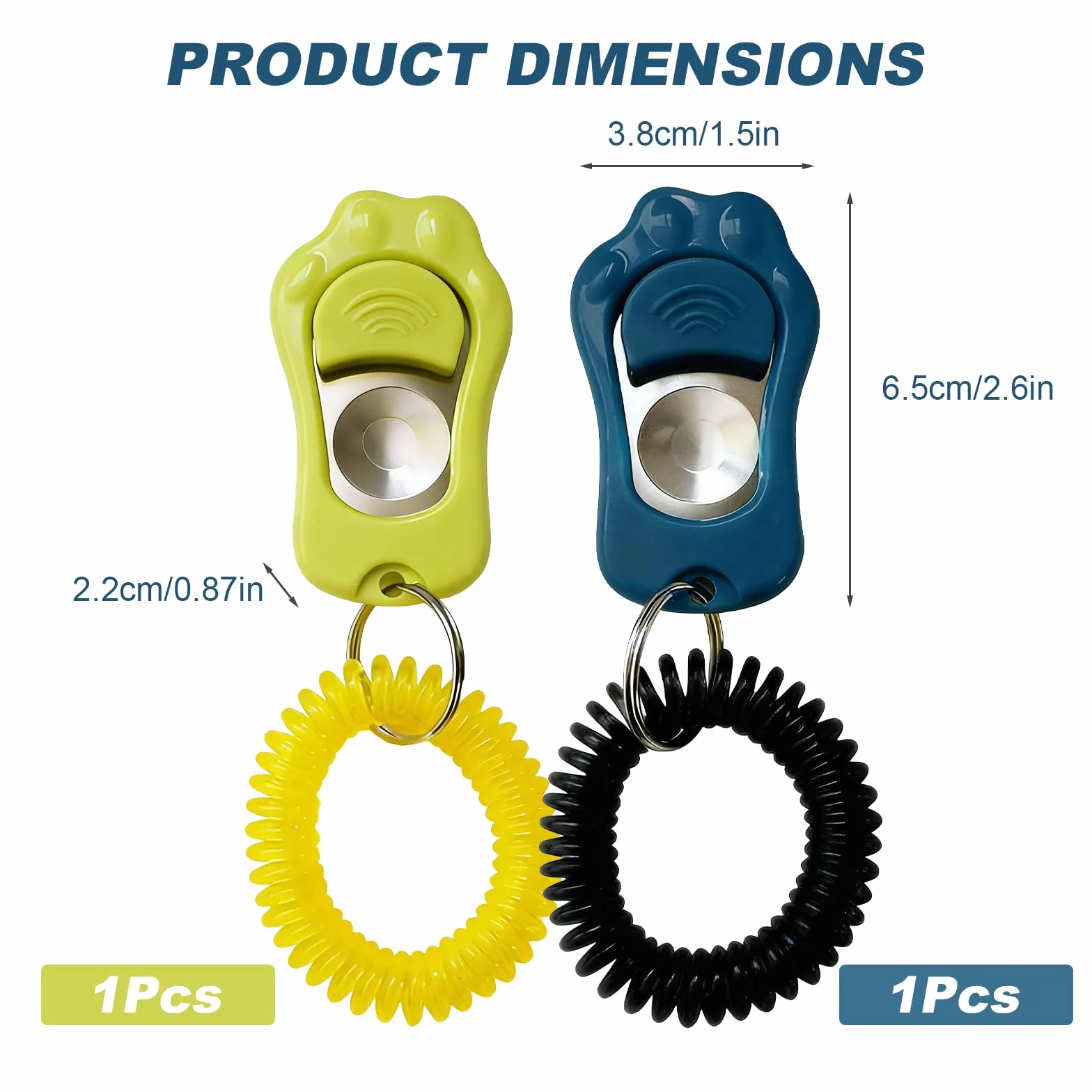 2 Pcs Sifflet Ultrason Chien, Clicker Dressage pour Chien, Clicker Training pour Animaux à Fréquence Ajustable (avec Laniette), pour Chien, Chat, Oiseau, Lapin (Vert Sauge/Gris Bleu)