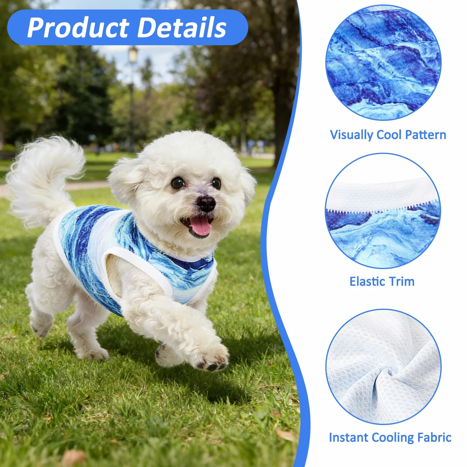 Gilet Rafraîchissant Chien, Veste de Refroidissement Respirante Légère pour Petits et Moyens Chiens