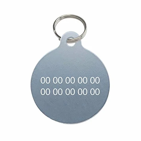 Adzif.biz Le sticker de decoration - Medaille Chat Avec Gravure Personnalisé ROND - Médaillon Chat En Aluminium diamètre 25 mm - Coloris Argent