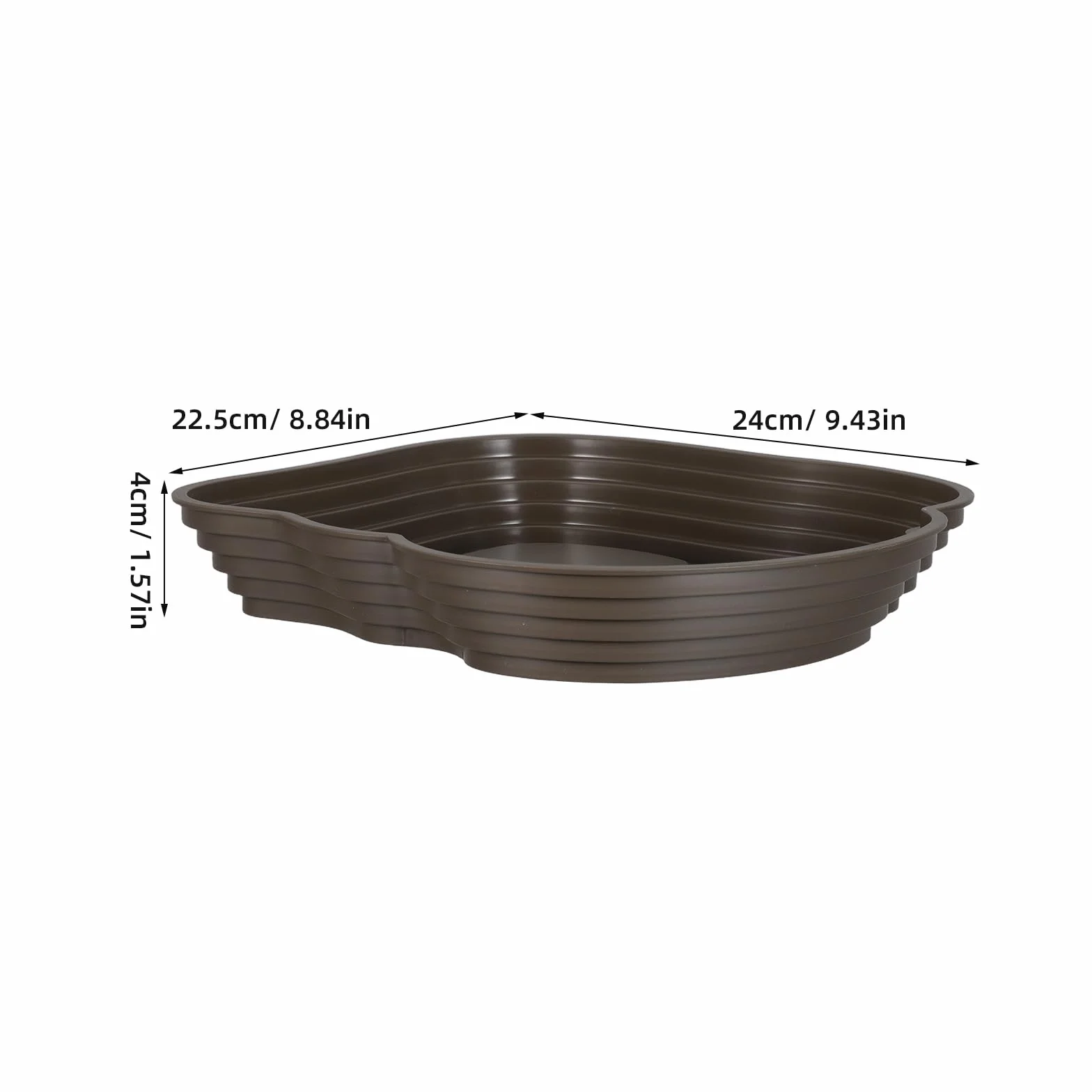 Veemoon Gamelle pour Tortues et Reptiles 24 Cm Grand Bol D’Eau Marron Foncé Double Usage Bain et Nourrissage avec Rebord Anti-éclaboussures pour Terrarium et Habitat Terrestre