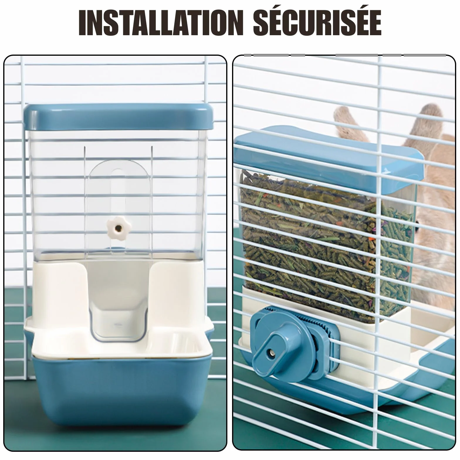 Distributeur Automatique de Nourriture pour Animaux 800ml sans Alimentation Réglable Gris
