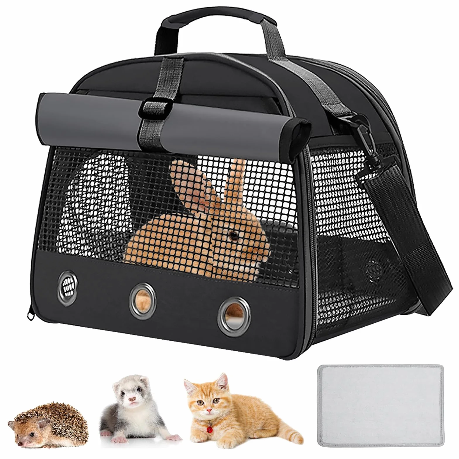 Sac de transport pour cochon d'Inde pliable et respirant