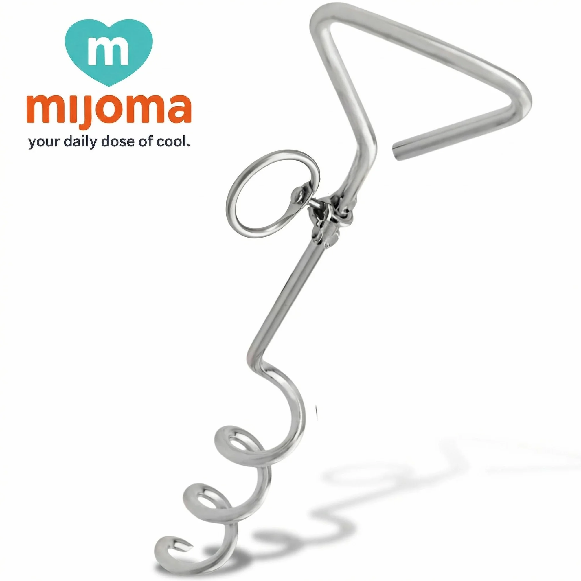 MIJOMA Spirale d'insertion pour chien - Ancrage rotatif avec mousqueton - Acier inoxydable - Ancrage au sol - Jardin Camping