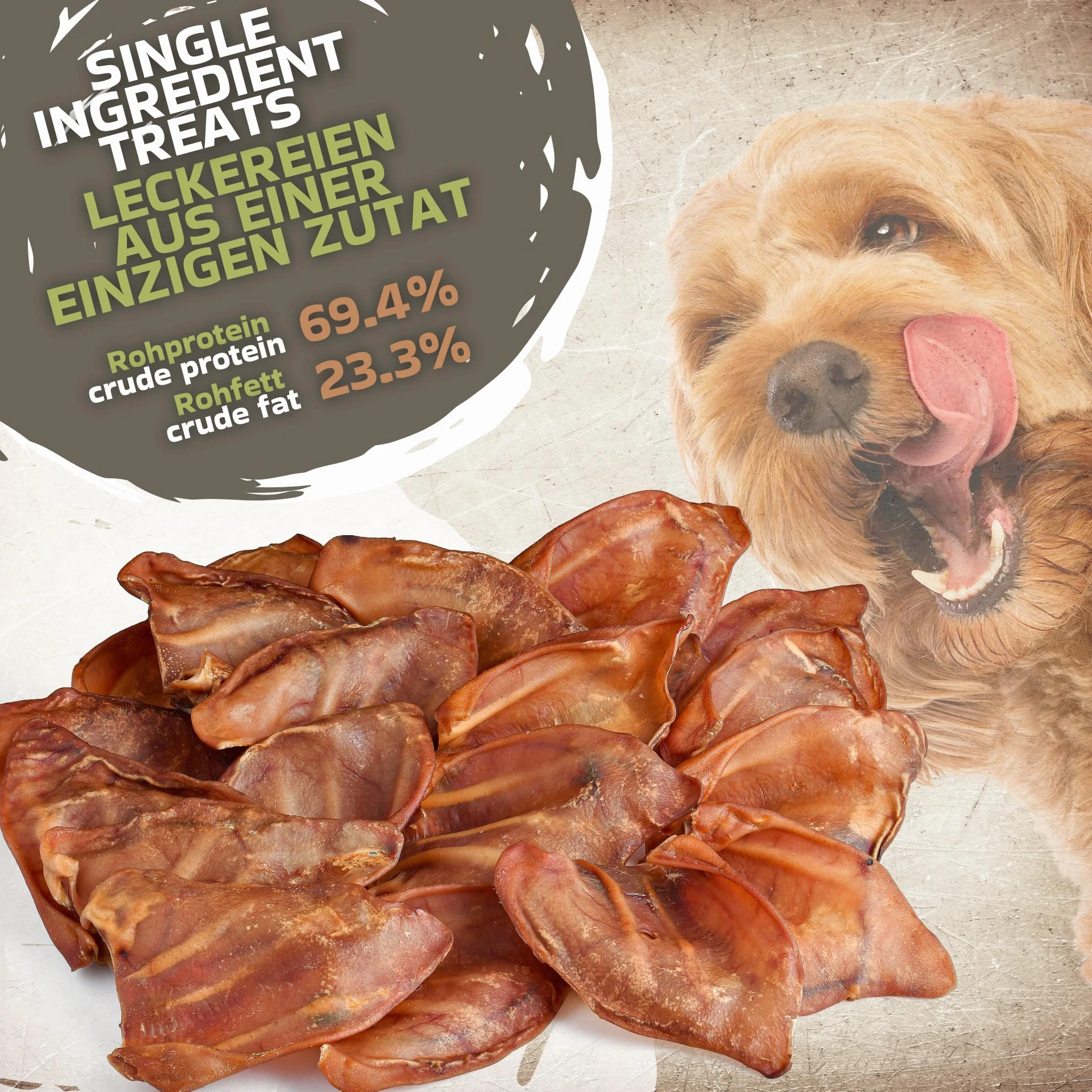 Oreilles de Porc pour Chiens 20 pièces (1kg) Friandises Naturelles sans céréales ni additifs Séchées à l’air