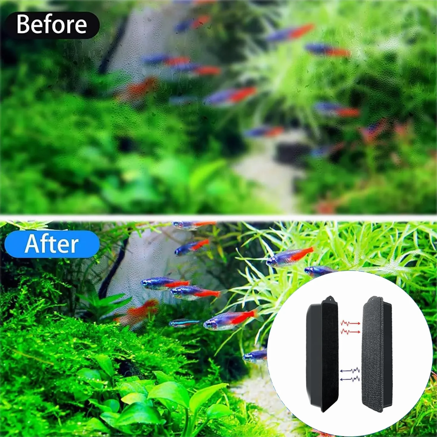 Nettoyeur de vitre magnétique pour aquarium Verre Brosse ≤10 mm
