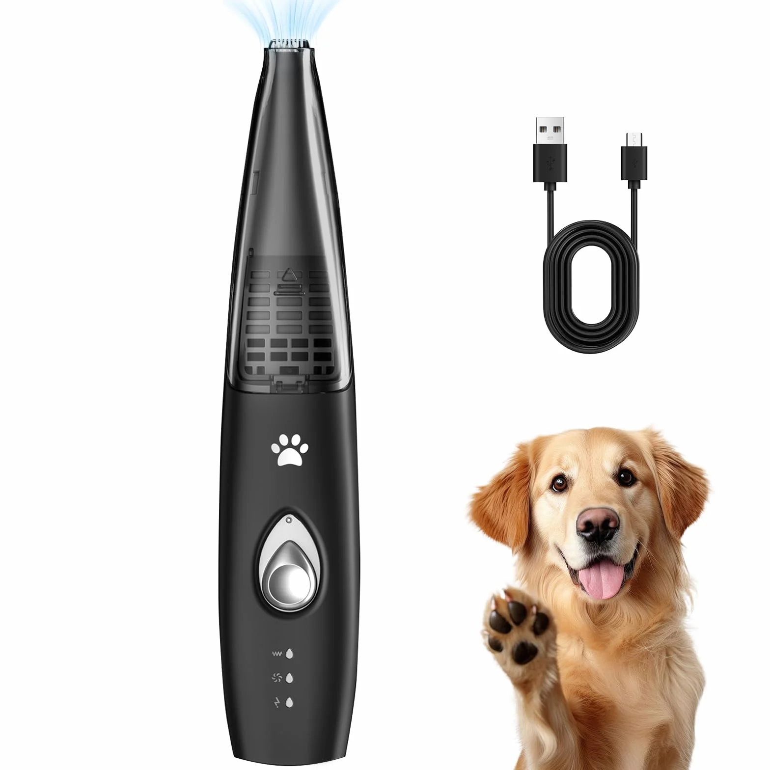 Tondeuse Patte Chien Extra Silencieuse avec Aspirateur, pour Pattes, Yeux, Oreilles, Visage et Corps