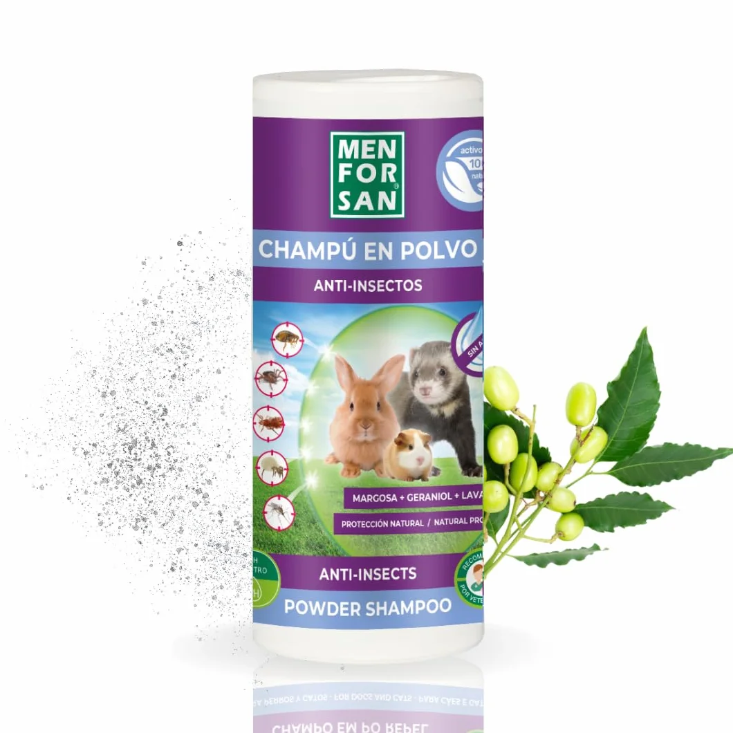 MENFORSAN Shampooing Répulsif en Poudre pour Rongeurs 250gr, Nettoyage à Sec Vegan