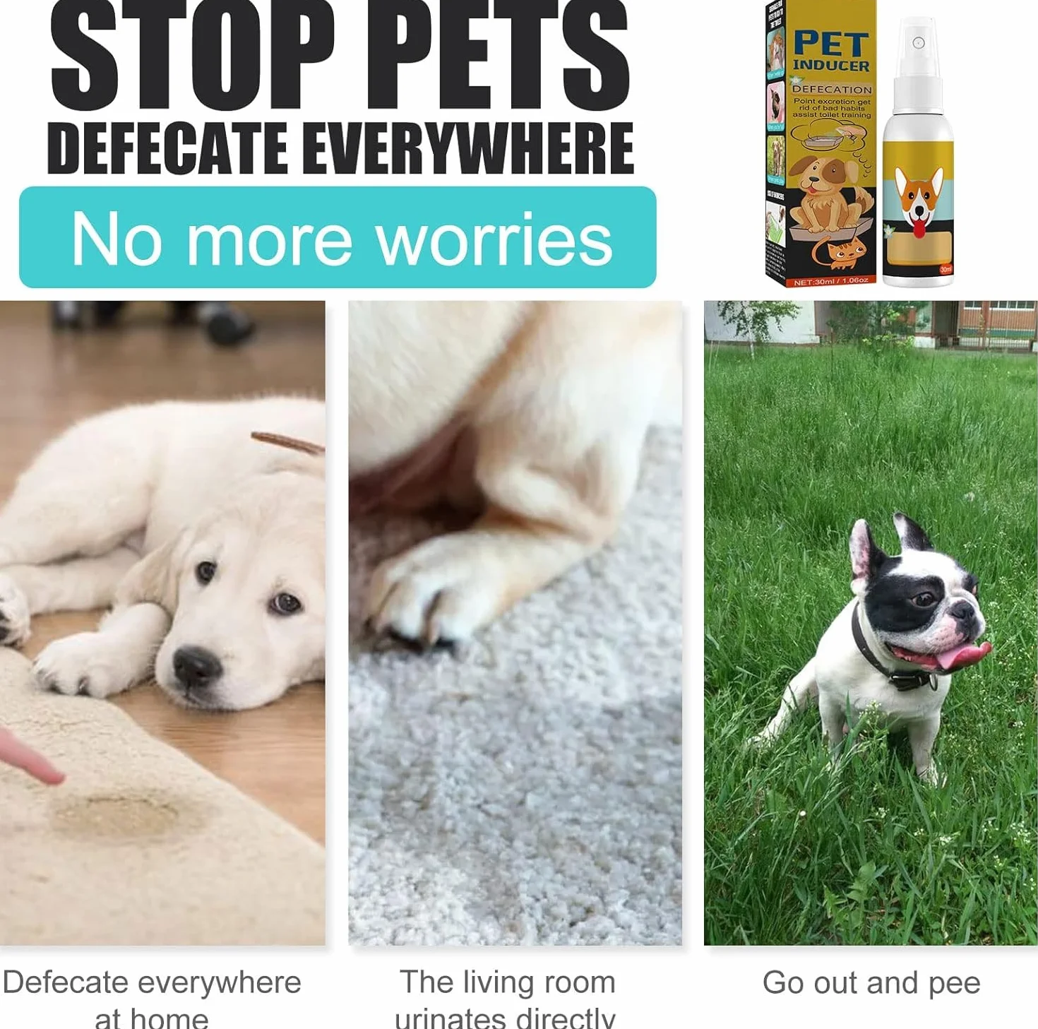 Spray d'Entraînement pour Chien, Pulvérisateur d'Apprentissage de la Propreté pour Chiot, Spray Attractif Naturel