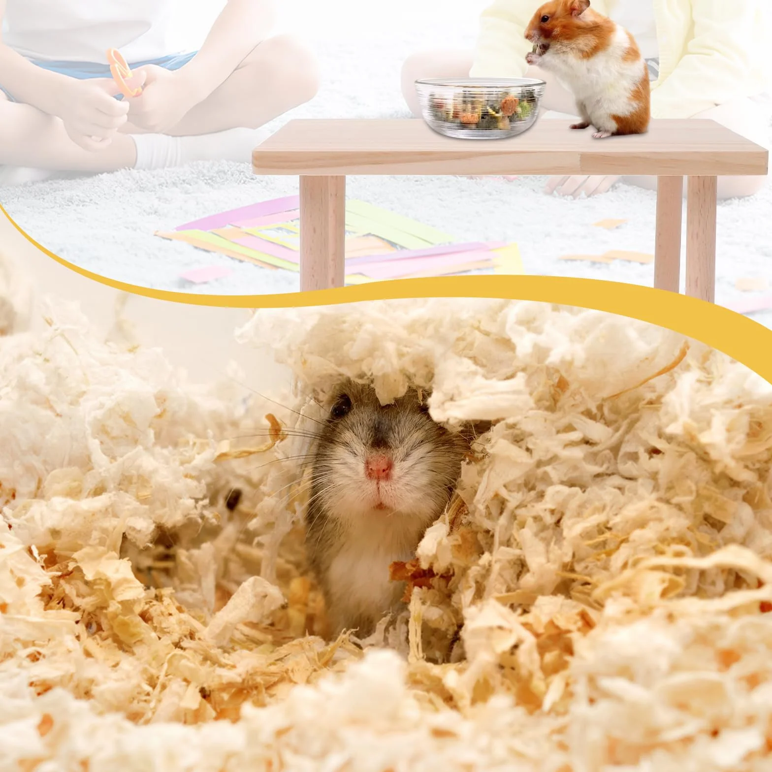 Plateformes - Plateforme pour Hamster - Convient pour Les Hamsters, Les Lapins, Les Chinchillas,Les Cobayes,La Coupe Est SoignéE Et Lisse, Et Ne Nuira Pas à Votre Animal de Compagnie (M)
