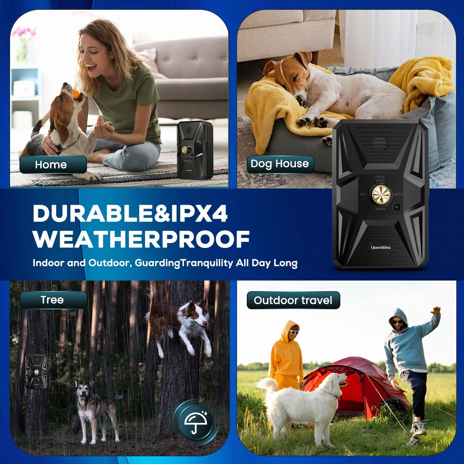 Dispositif Anti Aboiement Chien Ultrasons 3 Modes 33 Pieds Grands Petits Chiens Extérieur Intérieur