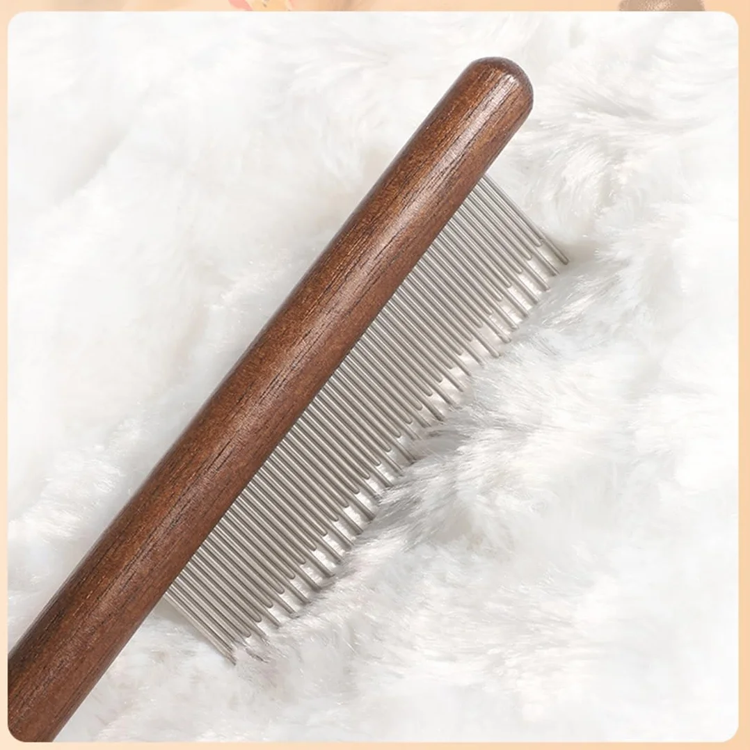 Brosse Chat Poil Long Acier Inoxydable 3 Pièces, Peigne Anti-Poil Noué