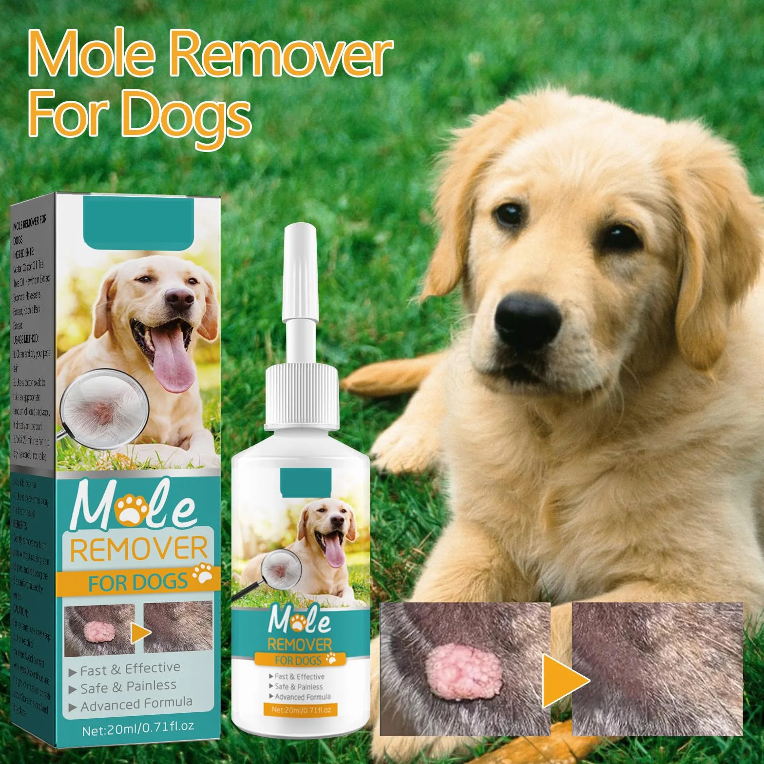 Éliminateur de Verrues pour Chiens, Dissolvant Naturel, Traitement Efficace, 20 ml