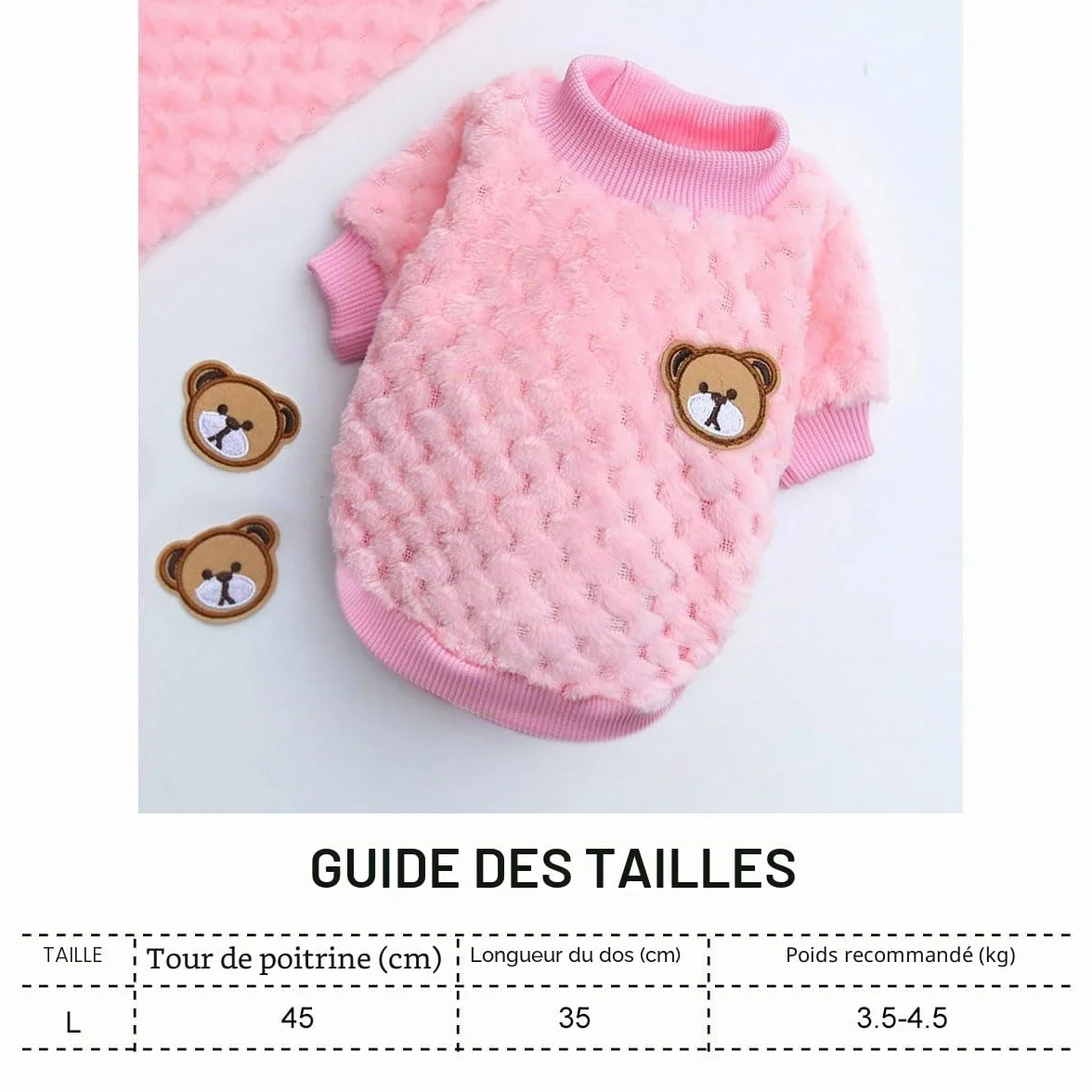 Pull Polaire Chien Chat Manteau Hiver Chaud L Rose