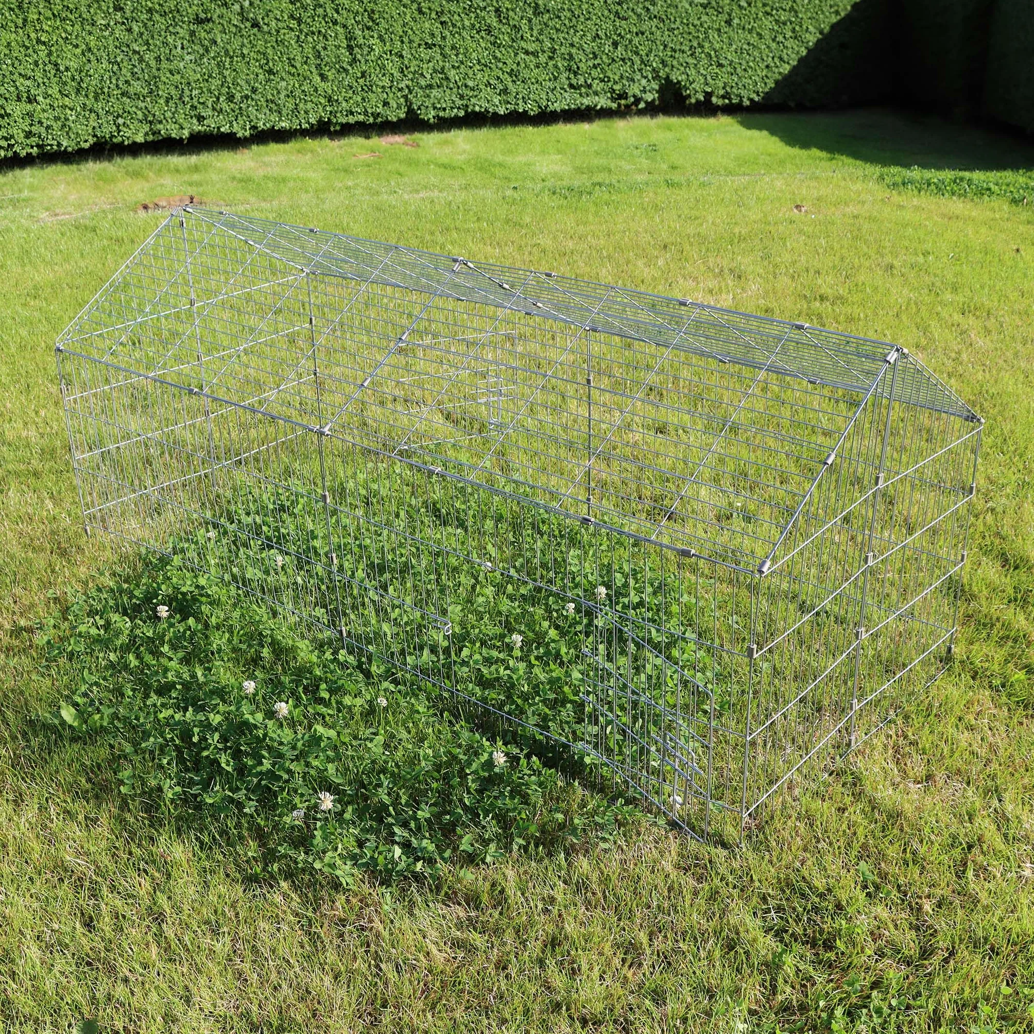 Wiltec Enclos pour Petits Animaux 1800x750x750 mm Acier Clôture avec Toit Grillagé