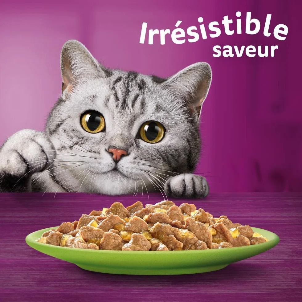 WHISKAS 7 Ans+ Repas Pour Chat Senior, Lot de 84 Sachets fraîcheur 85 g, Nourriture Humide Chat