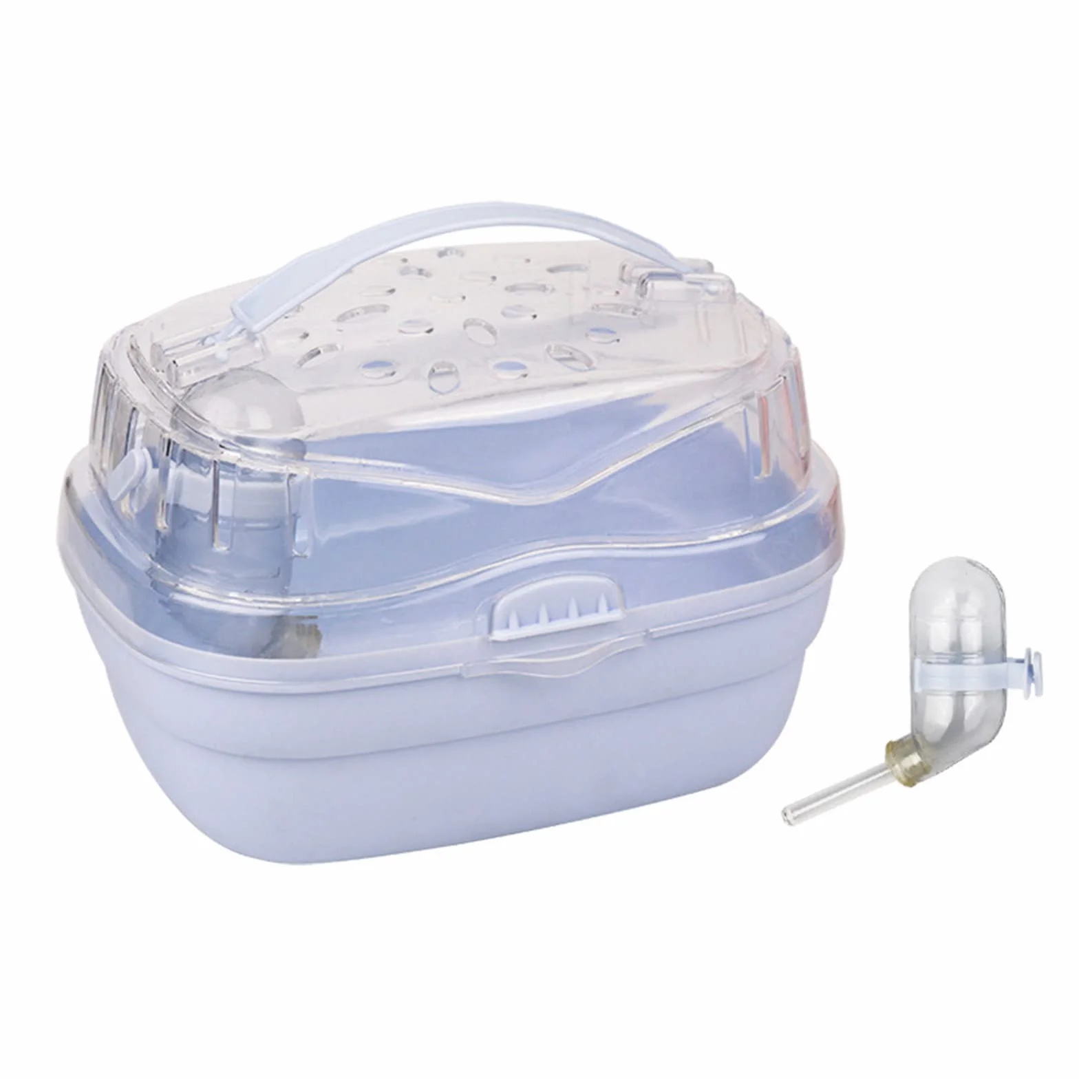 Caisse de transport pour hamster portable avec bouteille d'eau pour petits animaux