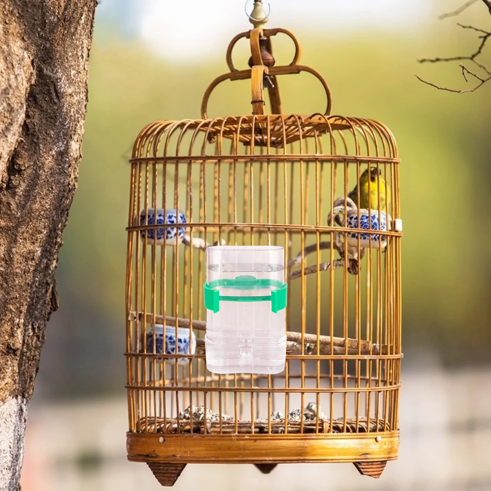 Mangeoires et Abreuvoir Automatique pour Oiseaux - Distributeur d'Eau Transparent pour Perruche, Perroquet, Pigeon - Bouteille en Cage