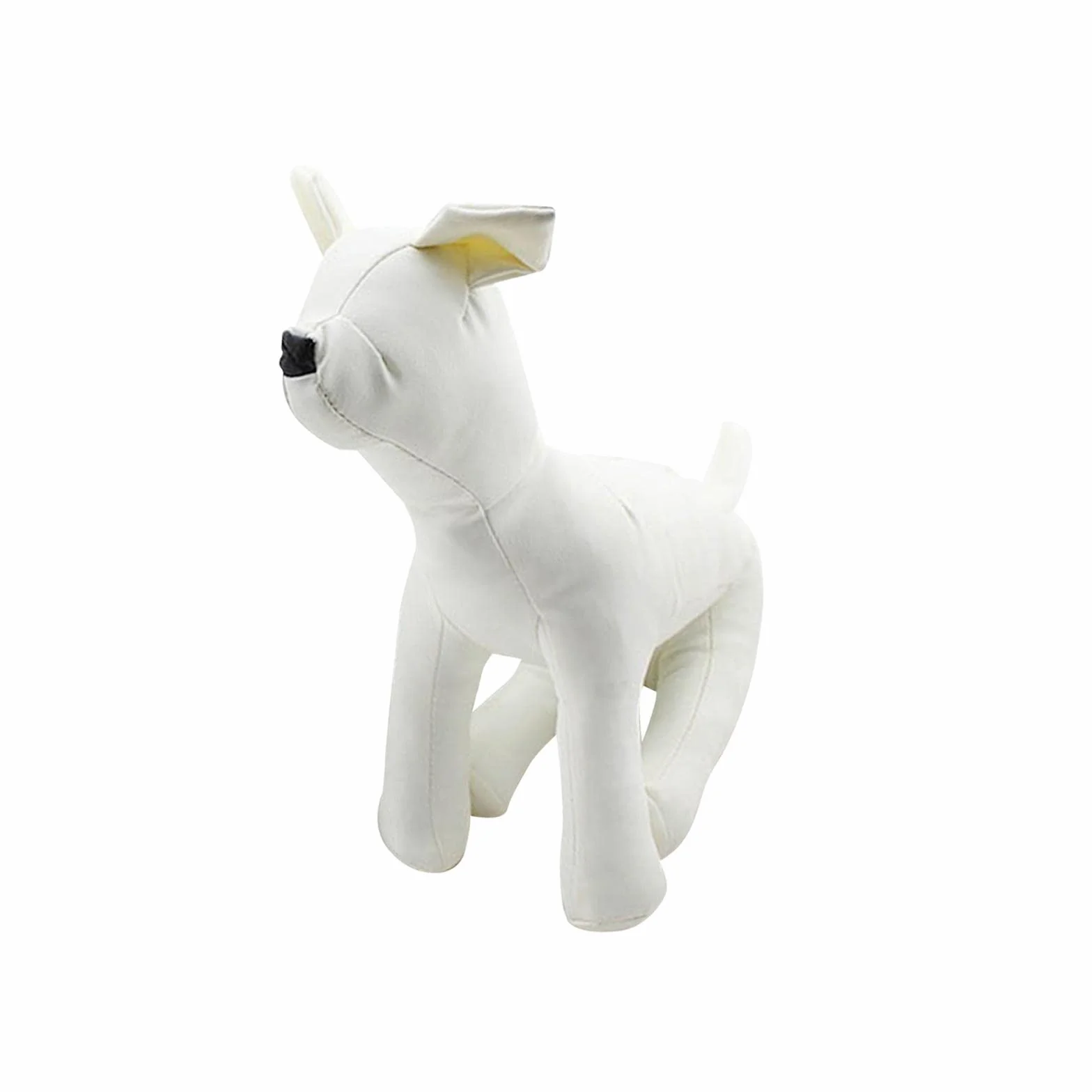Perfk Mannequin Chien Cuir PU Modèle Jouet Doux Grand Cintre Support Vêtements Animaux Taille S Blanc
