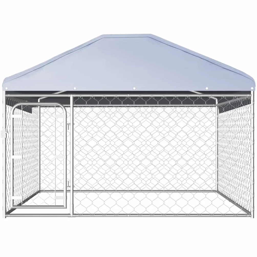 vidaXL Chenil d'Extérieur avec Toit pour Chiens 2x2x1,35 cm Enclos Cage