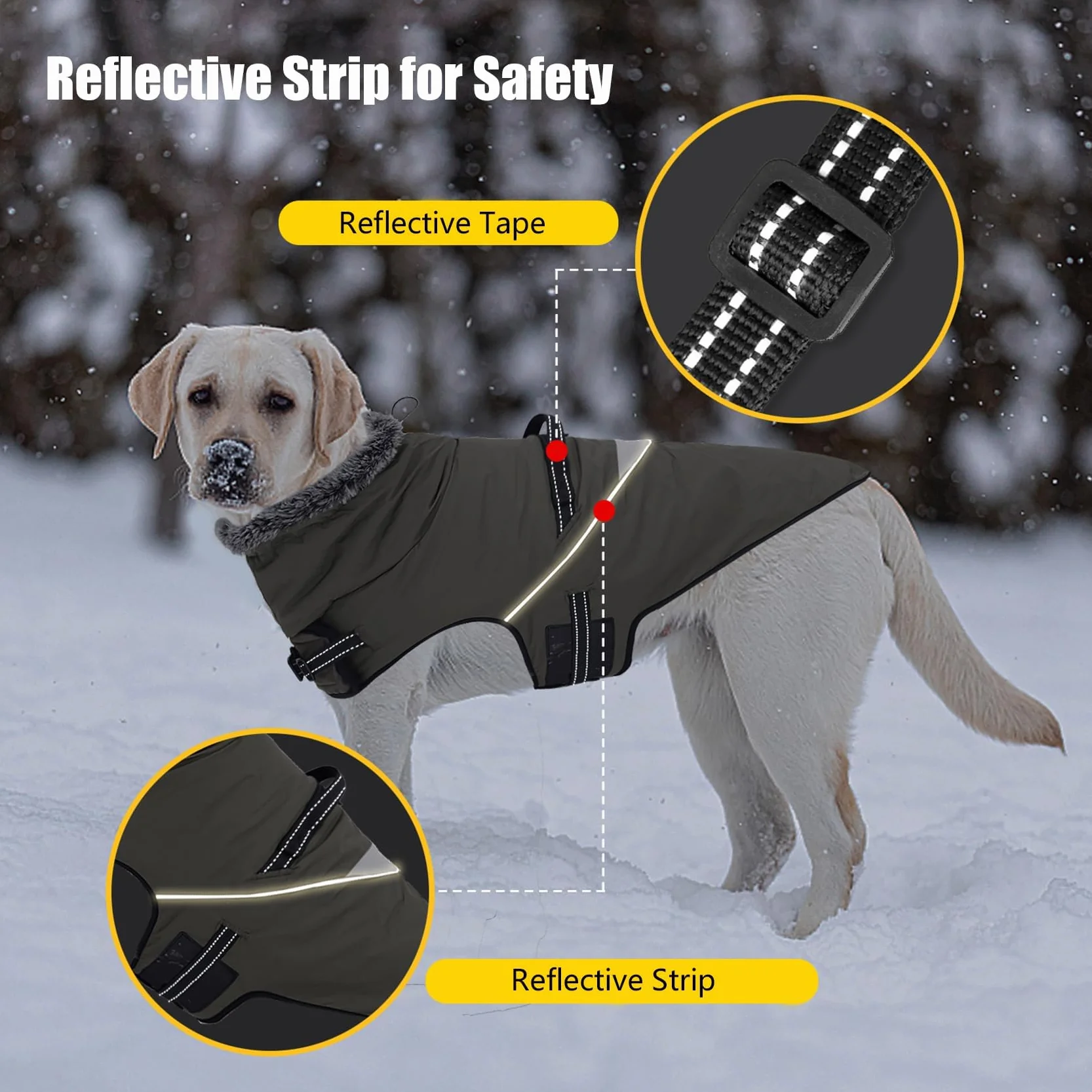Manteau pour Chien imperméable avec Harnais, Hiver Chaud Réflecteurs Petite Moyenne Grande Taille