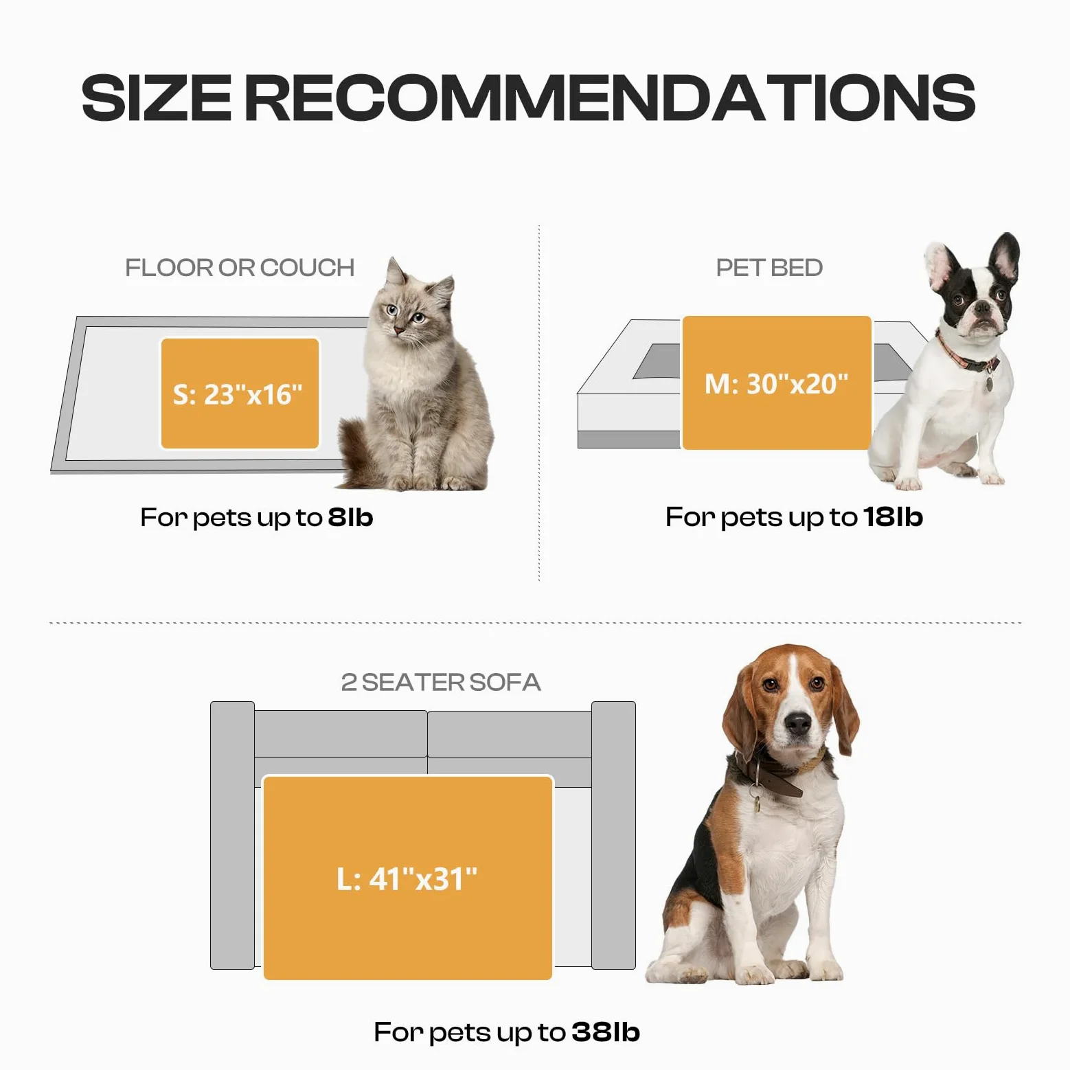 Lot de 3 couvertures en Polaire Douce pour Petit Chien et Chat de Taille Moyenne – Cadeau Essentiel pour Chat et Chiot – Gris – Taille L (104,1 x 78,7 cm)