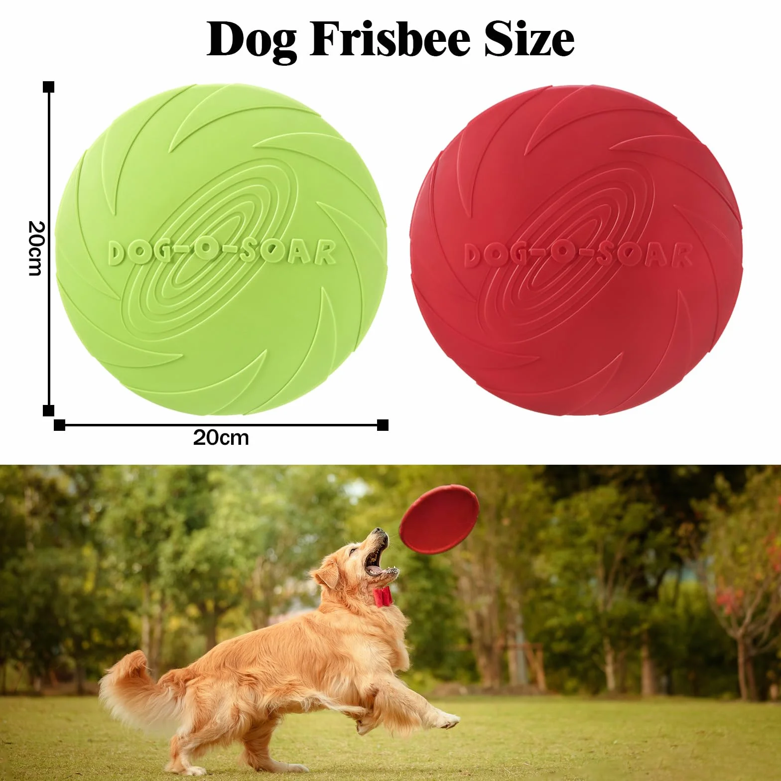 Freesbee pour Chien 18 Cm Caoutchouc Naturel Lot De 2 Frisbee Dressage (Rouge Et Vert)