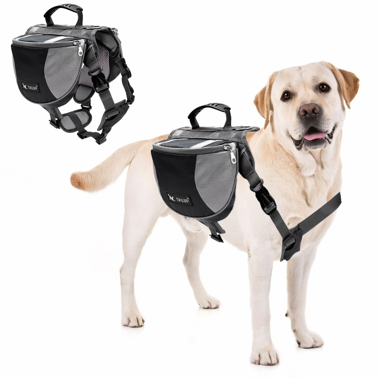 PETCUTE Sac à Dos pour Chien Grandes Poches Respirant Harnais Réfléchissant Moyens Grands