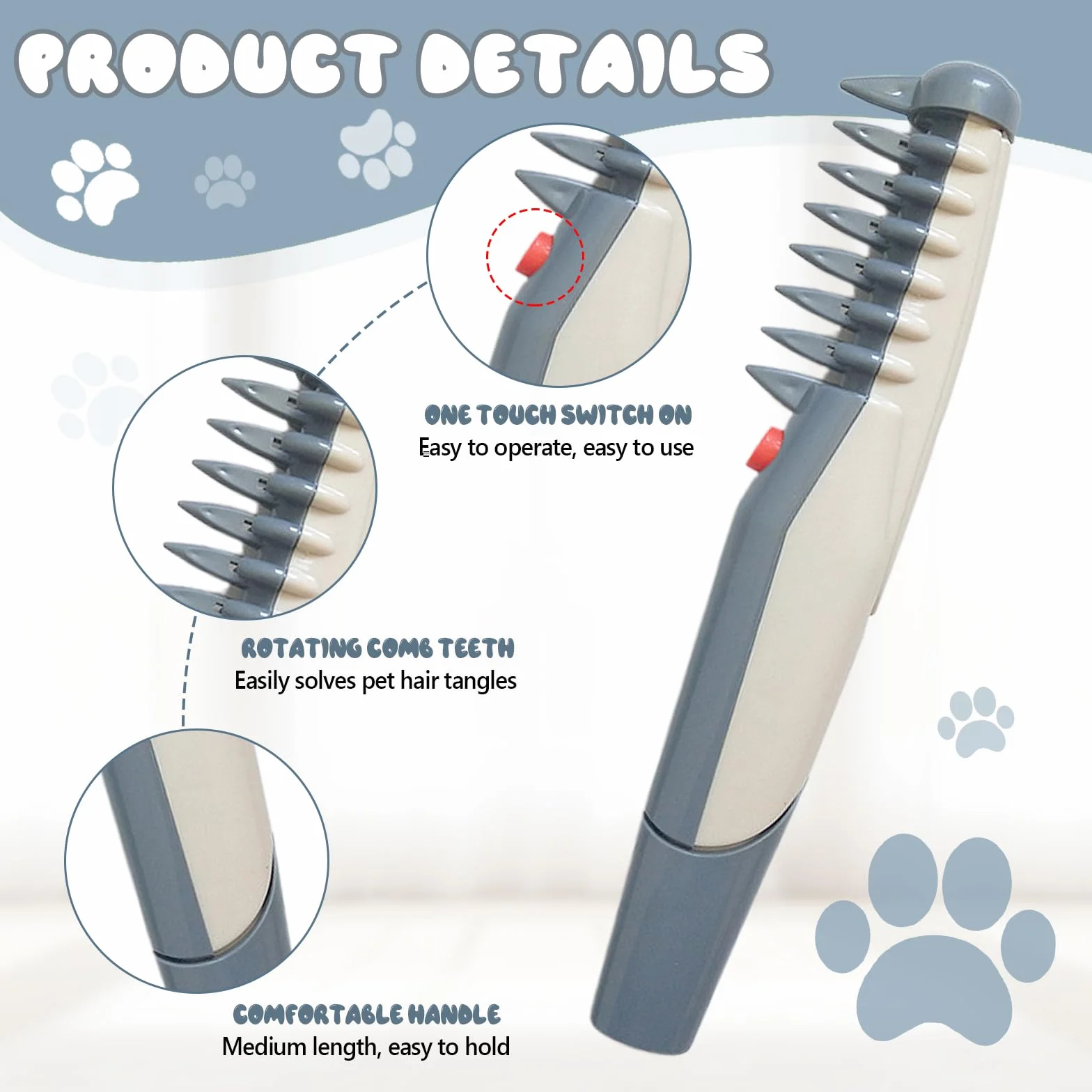 Petsboro Mataway E Peigne électrique 2 en 1 pour chien et chat