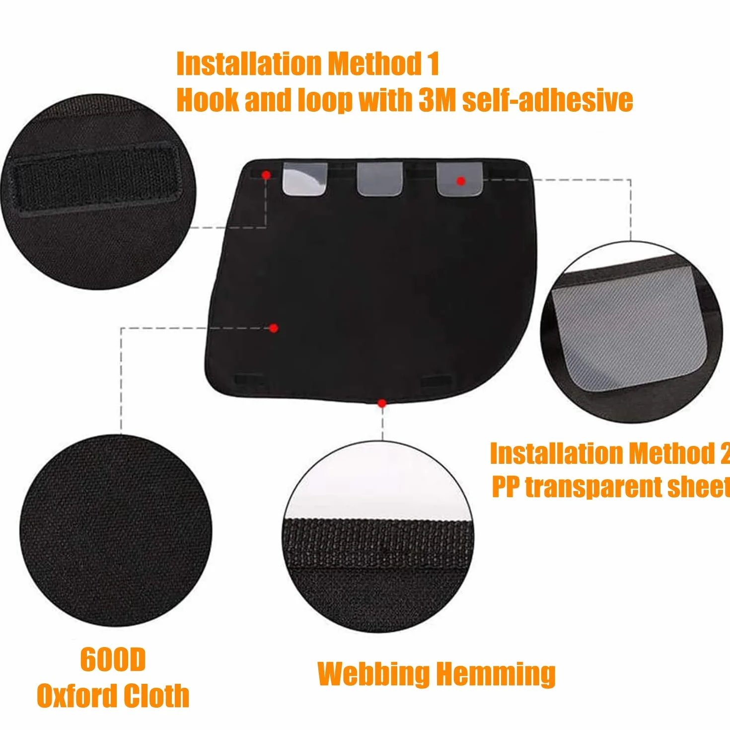 Couverture de Protecteur de Chien pour Porte de Voiture Housse de Protection pour Chien Animaux Réglable, Protection de Porte de Voiture Imperméable Couverture de Véhicule Chiot Voyager (Noir)