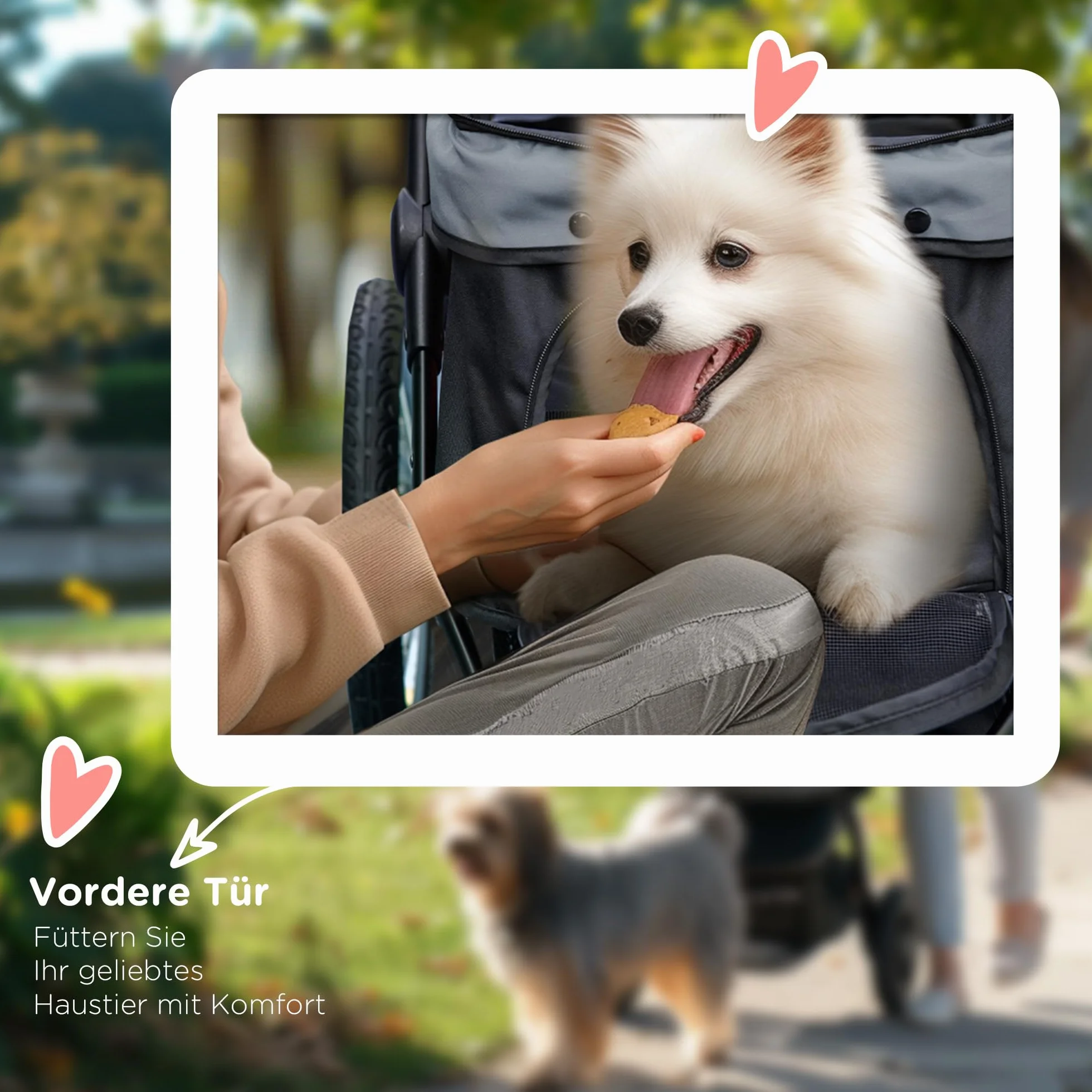 PawHut poussette pliante pour chien et chat avec réflecteurs, protection solaire, fenêtre en filet, panier de rangement