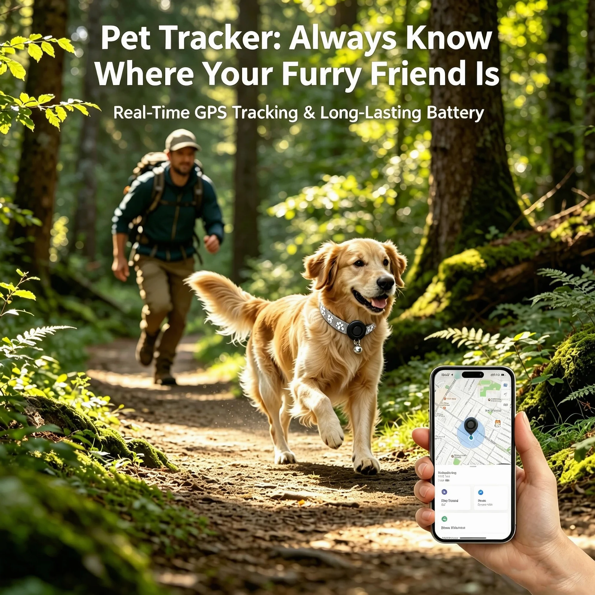 Traqueur GPS pour chiens et chats (pas d'abonnement requis), traqueur GPS pour colliers d'animaux de compagnie, certifié Apple MFi, fonctionne avec iOS Find My, suivi mondial en temps réel, étanche