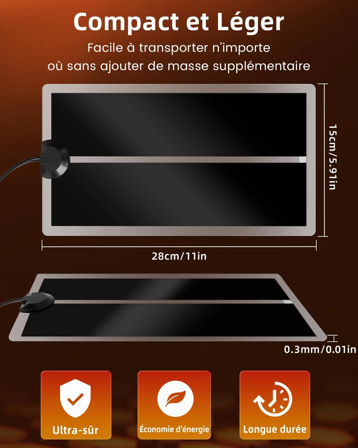 Glowup 7W Reptile Vivarium Tapis de Chauffage avec Réglage de la Température pour Reptiles, Tortues, Serpents, Lézard