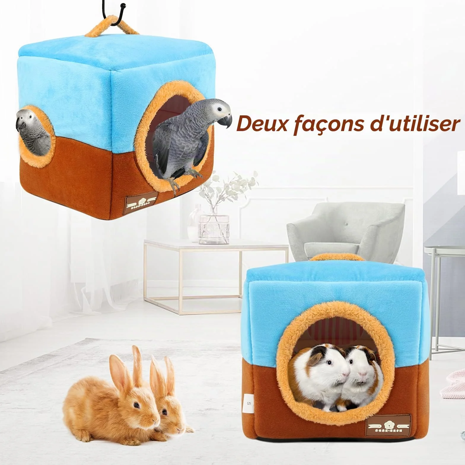 Nichoir pour Perroquet de Grande Taille – Grotte Suspendue pour Grands Oiseaux, Amazones, Gris Africains, Cacatoès