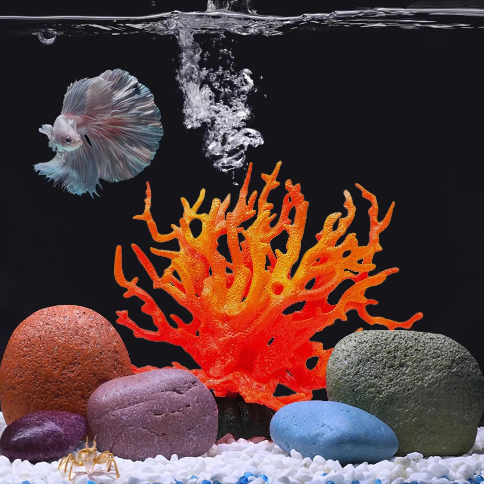 Corail Artificiel pour Aquarium Multicolore Décoration Paysage Simulation Eau Douce Marine