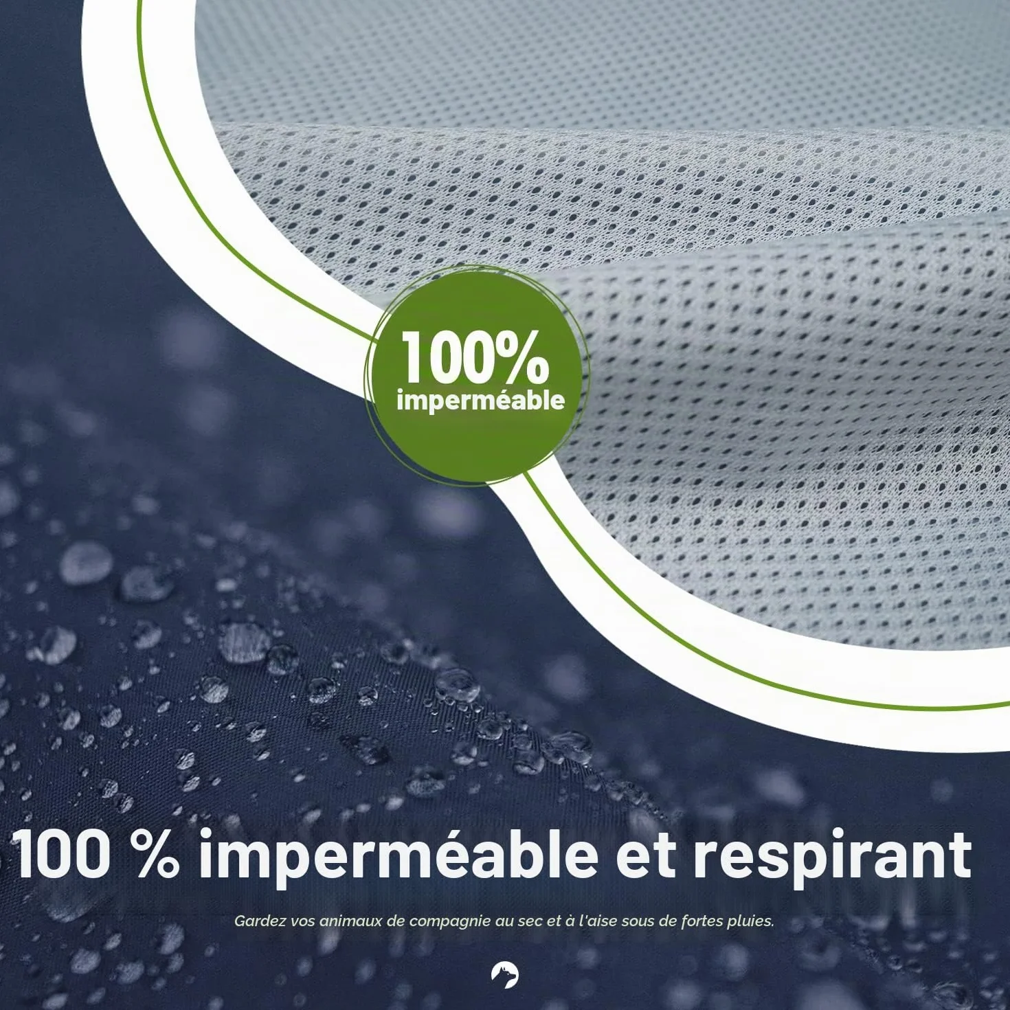Imperméable pour Chien Zellar avec Capuchon, imperméable pour Chien 100% étanche ultraléger et aéré avec Bandes réfléchissantes pour Chiens Moyens à Grands(5XL, Bleu)
