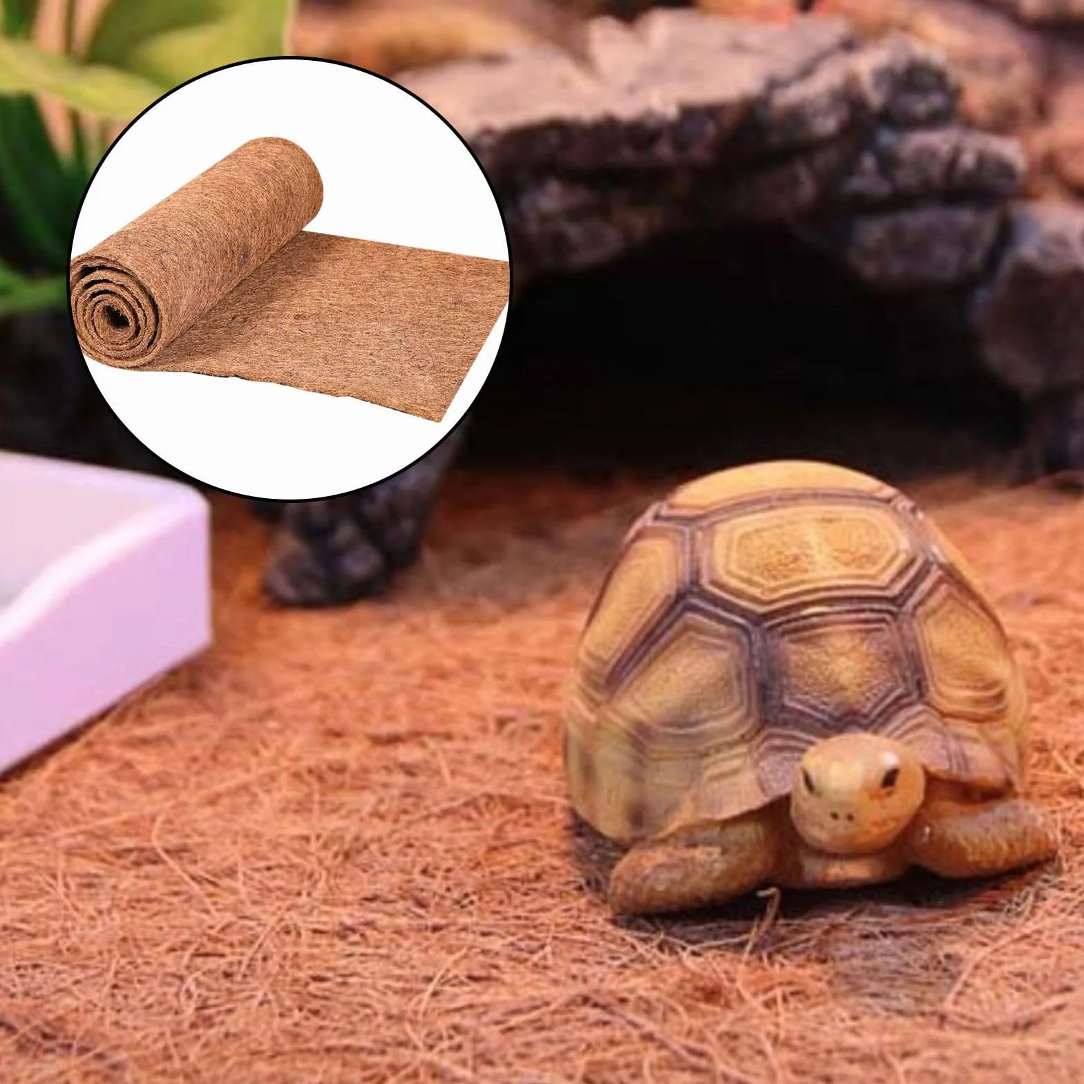 Tapisserie Coco 30x100cm Naturelle Reptile Terrarium Litière Tapis Fibre Noix Coco