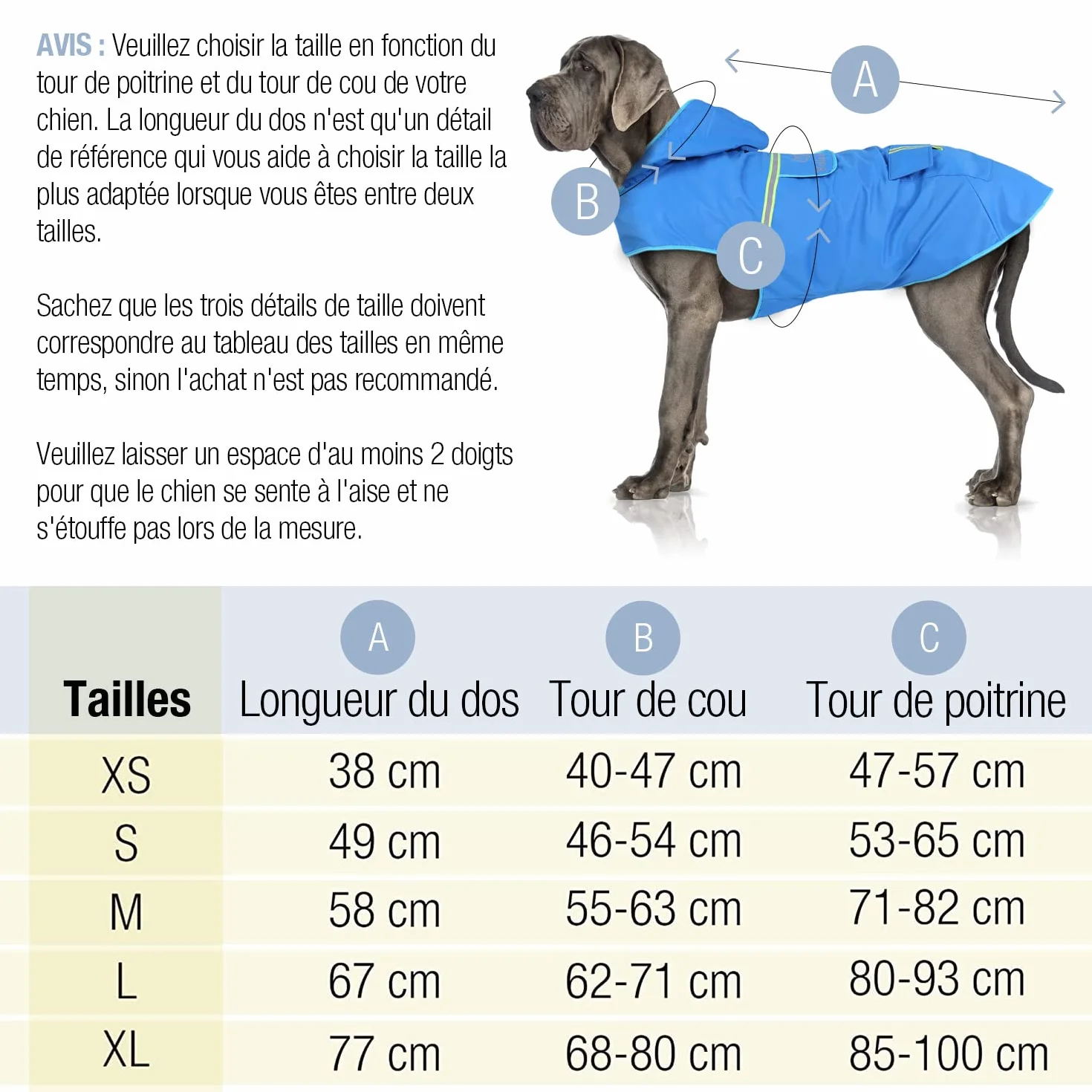 Bella & Balu Manteau de pluie imperméable pour chien avec capuche et réflecteurs