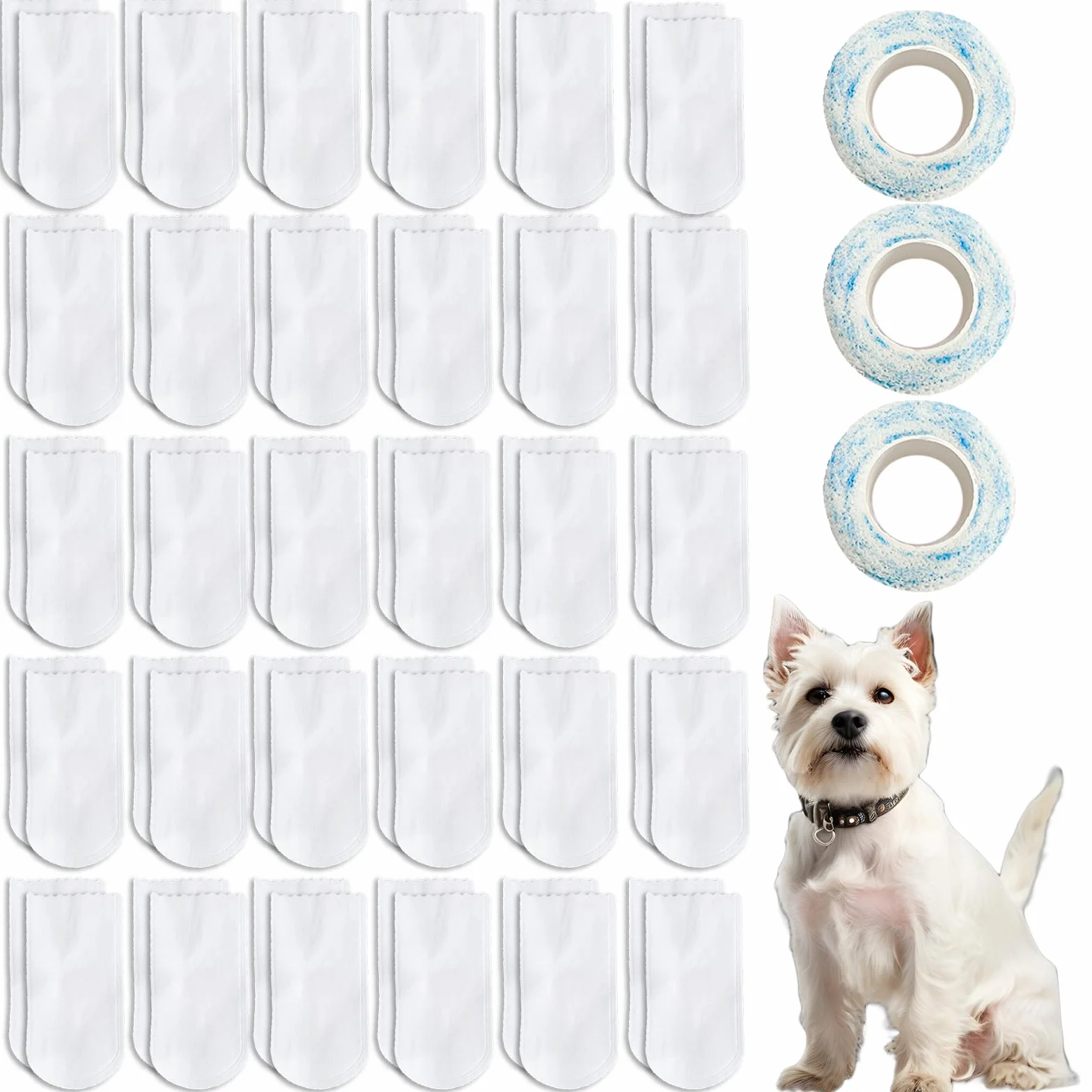 Chaussettes Jetables pour Chiens 60 Pièces, Chaussures Antidérapant, Bottes Imperméables Protection Pattes