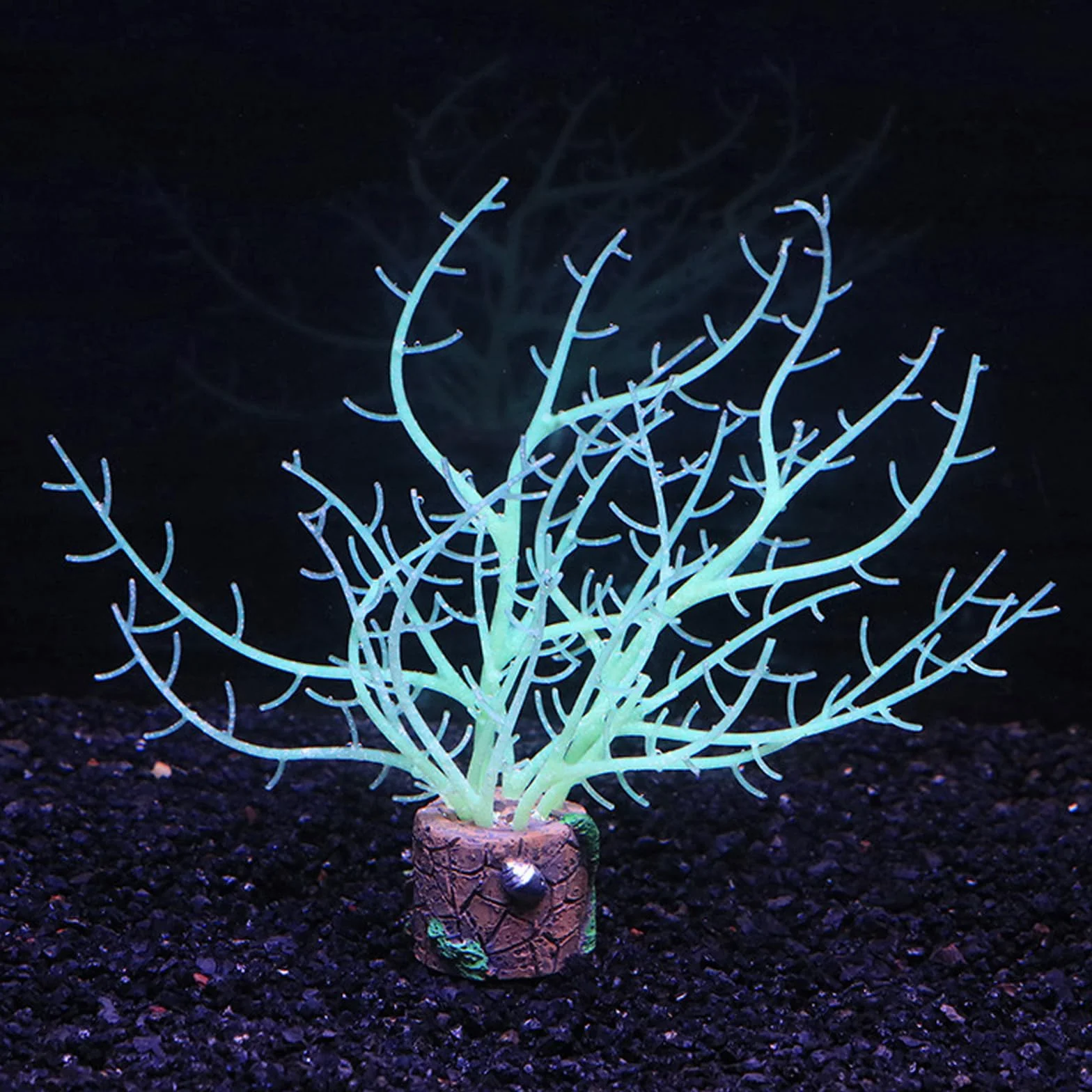 Corail artificiel en silicone lumineux Anémone de mer fluorescente Ornements pour aquarium Décoration