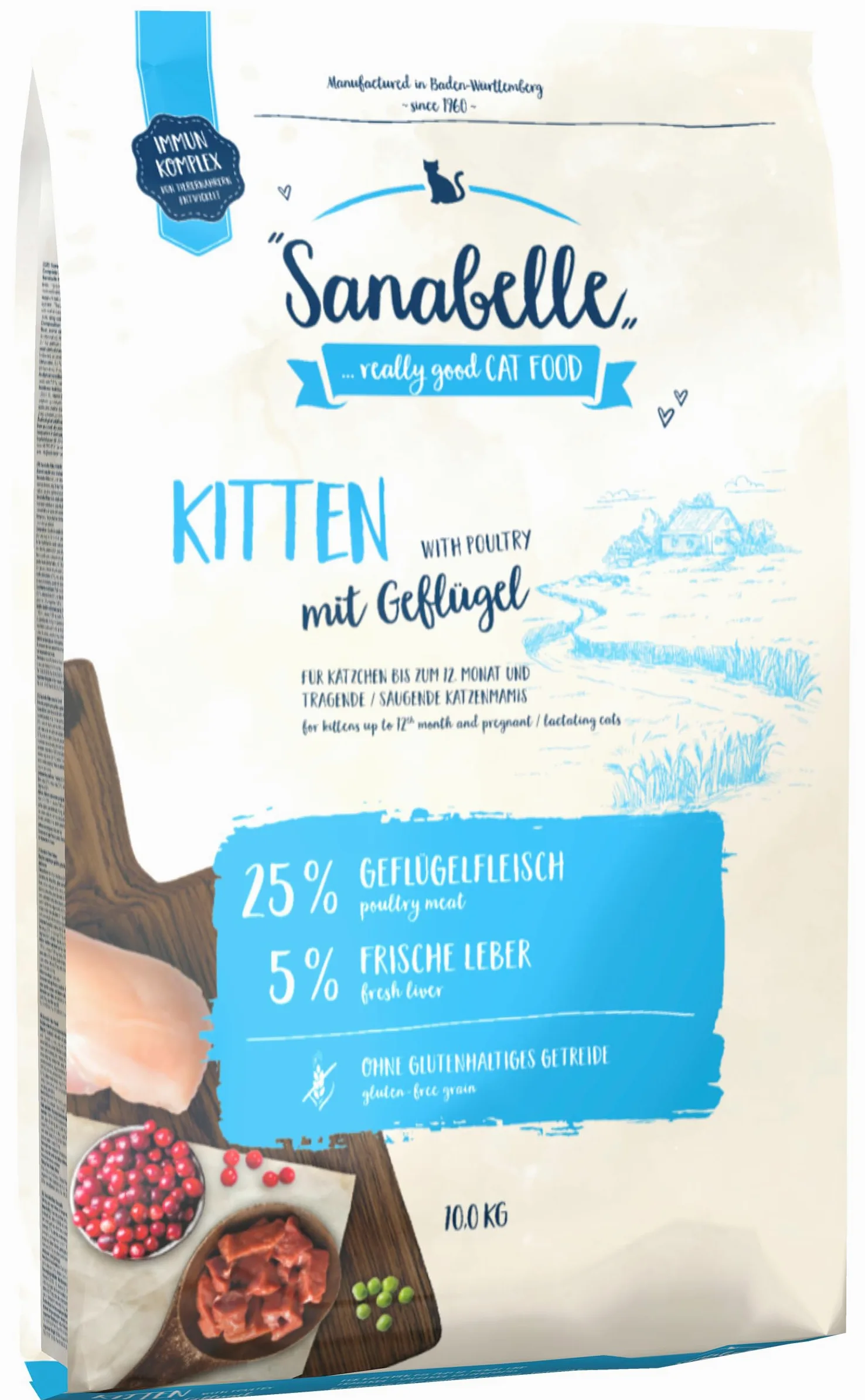 Sanabelle Kitten | Aliments secs pour Chats en Pleine Croissance, en Gestation ou en Lactation | 4 x 2 kg