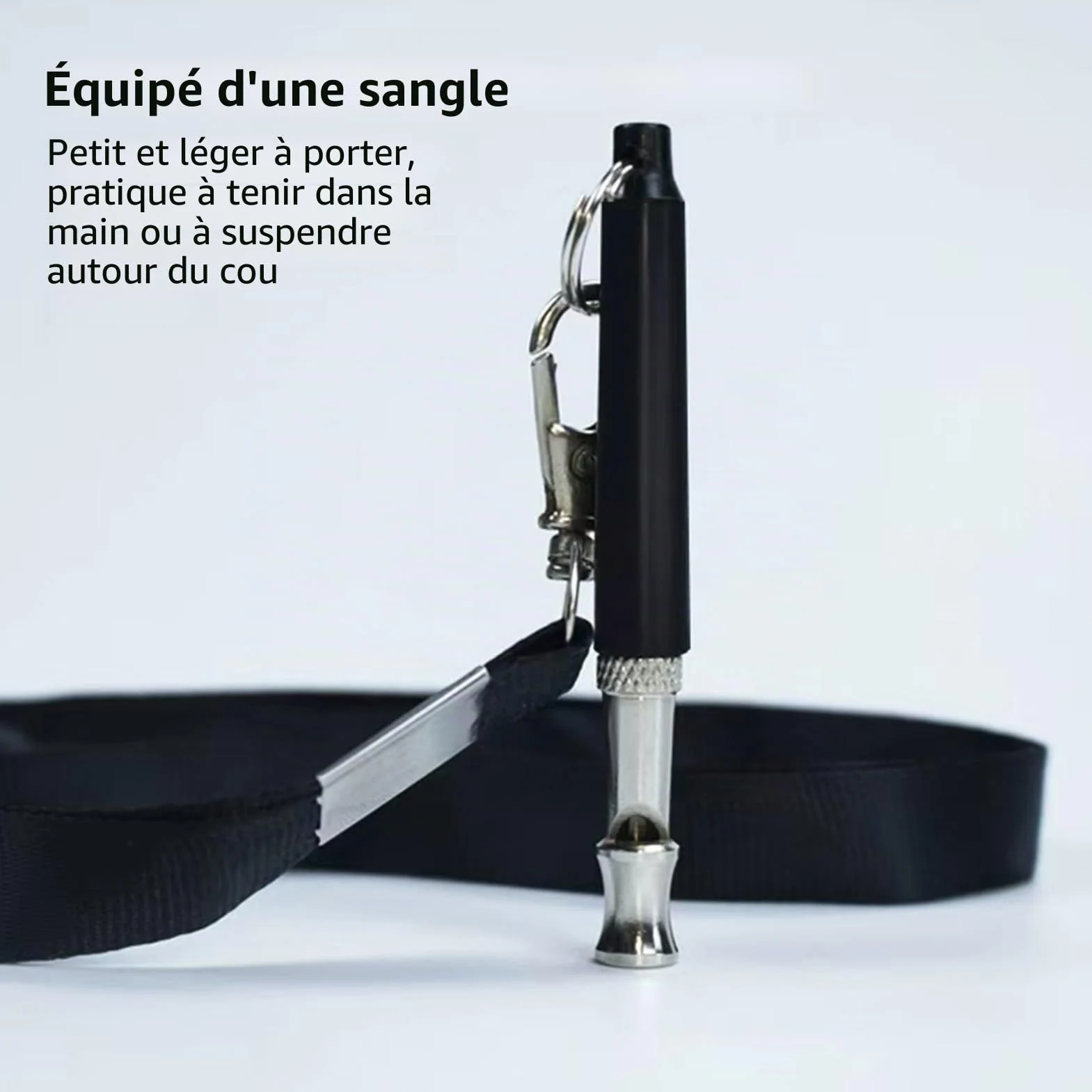 Sifflet pour chien à ultrasons haute fréquence silencieux, Fréquence réglable, Noir