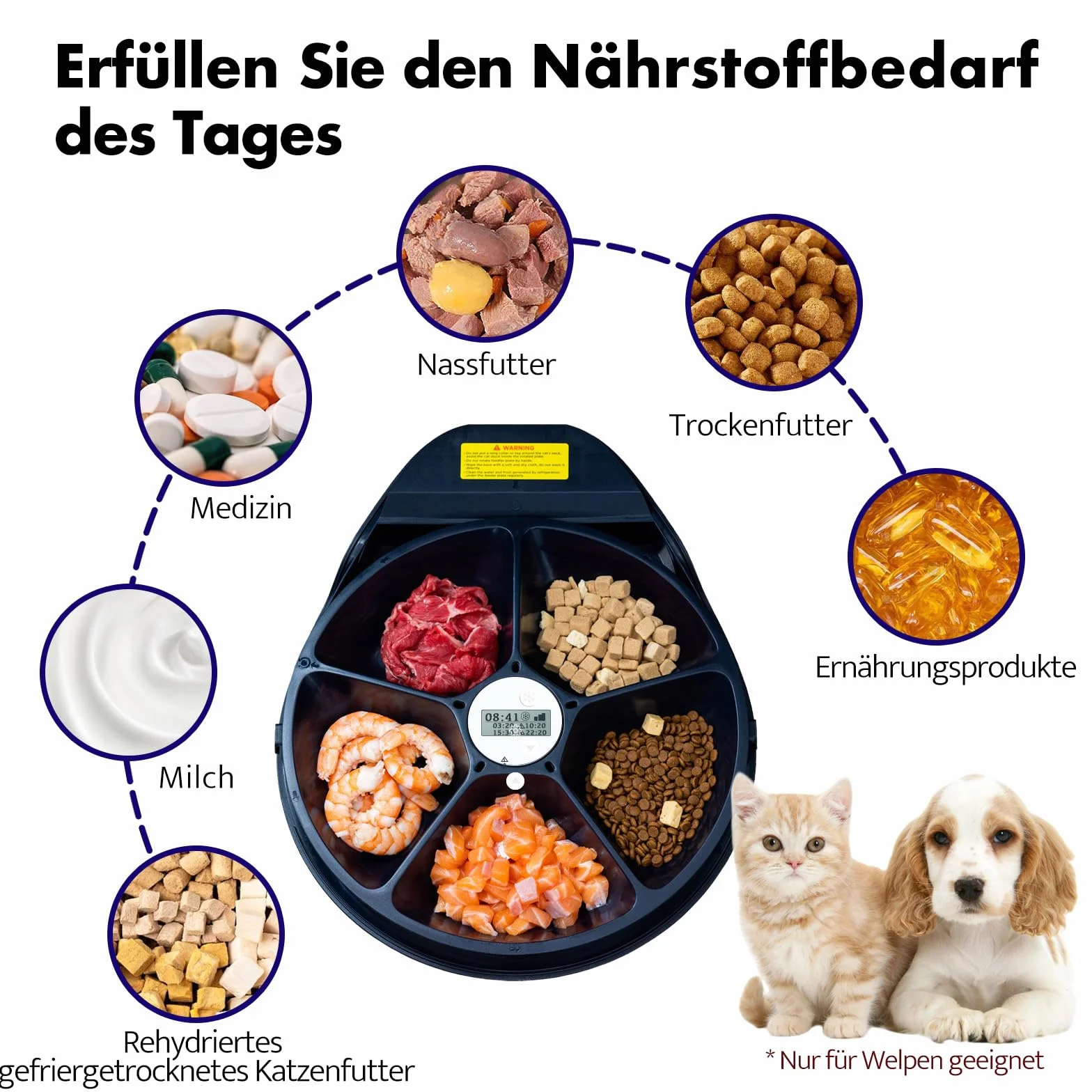 UBPET F10 Distributeur automatique de nourriture pour chat avec refroidissement à semi-conducteurs et minuterie