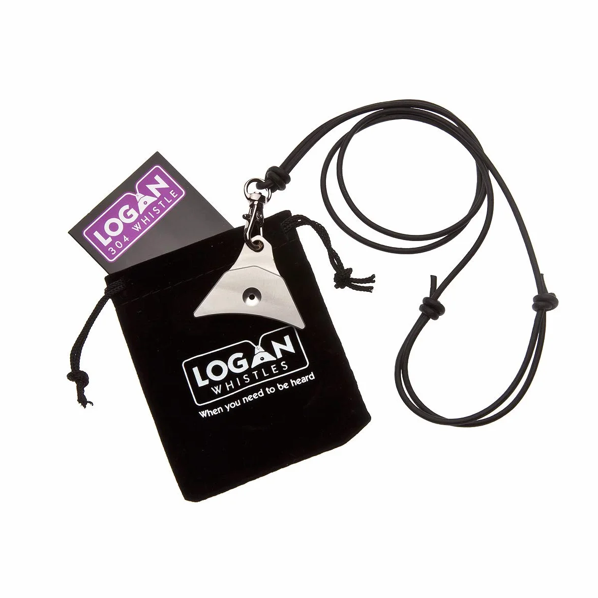 Logan Sifflet en Acier Inoxydable 304 Cordon Cuir