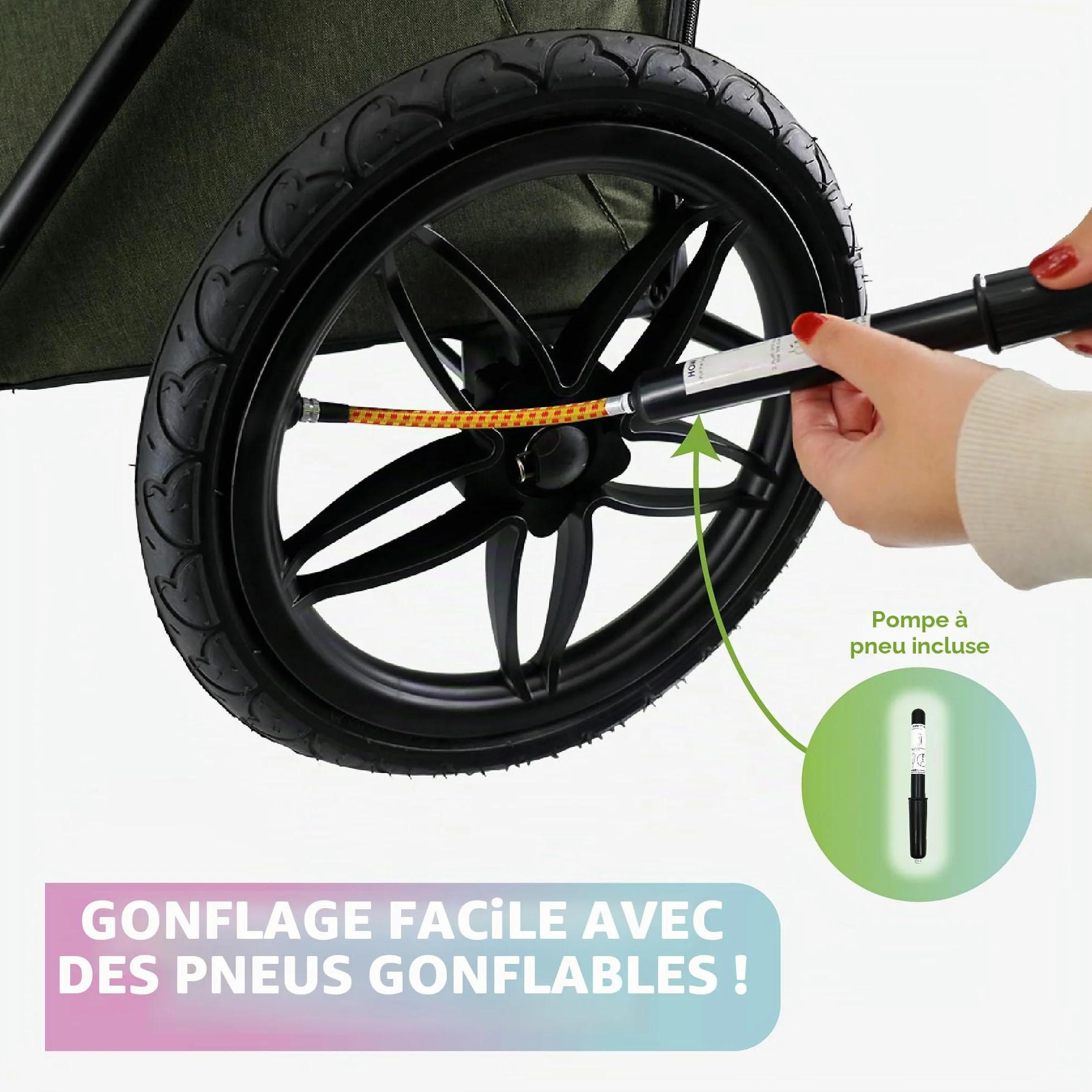 Breeze Black | Remorque de vélo de Luxe pour Chien | Jogger de Grande Taille | Pliage à Une Main | Pneus pneumatiques | Housse de Pluie Incluse | Pompe à Pneu | Adaptateur de vélo