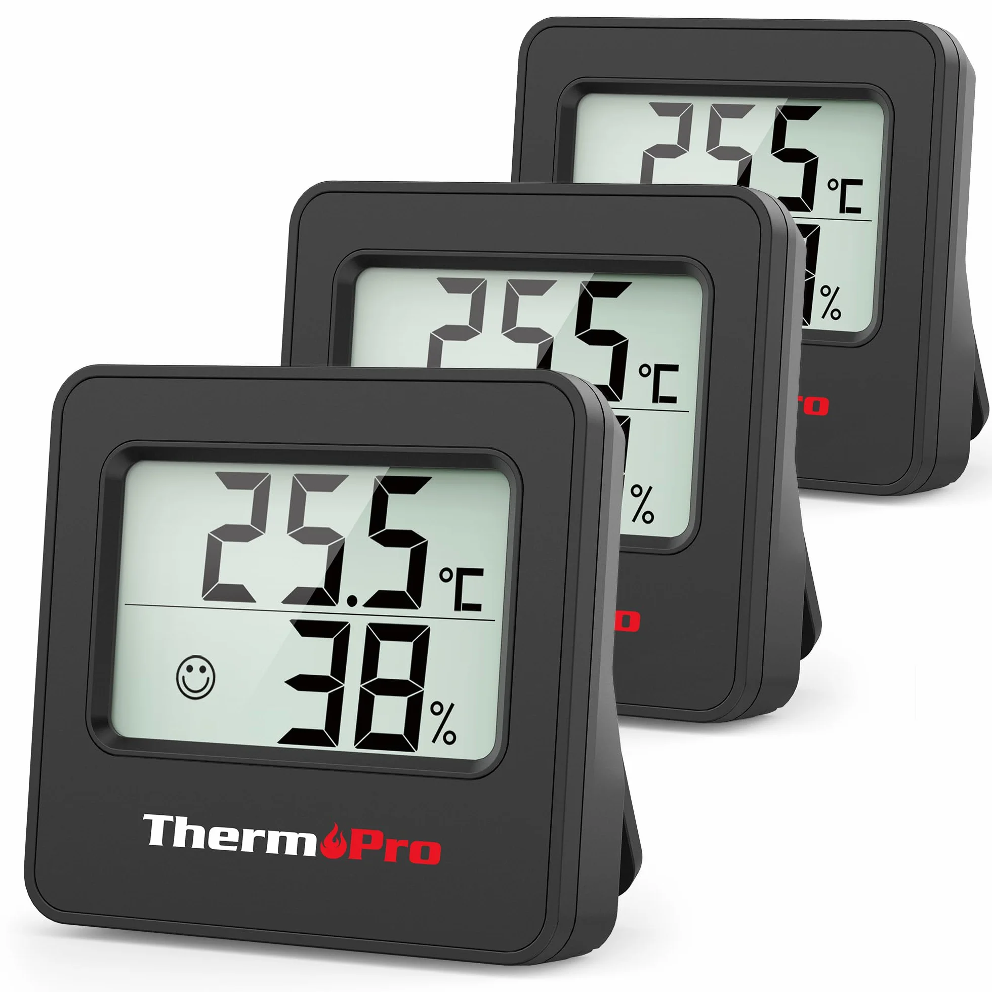 ThermoPro TP157-3 Hygromètre Digital Thermomètre Intérieur avec Capteur d'Humidité et Indicateur de Confort