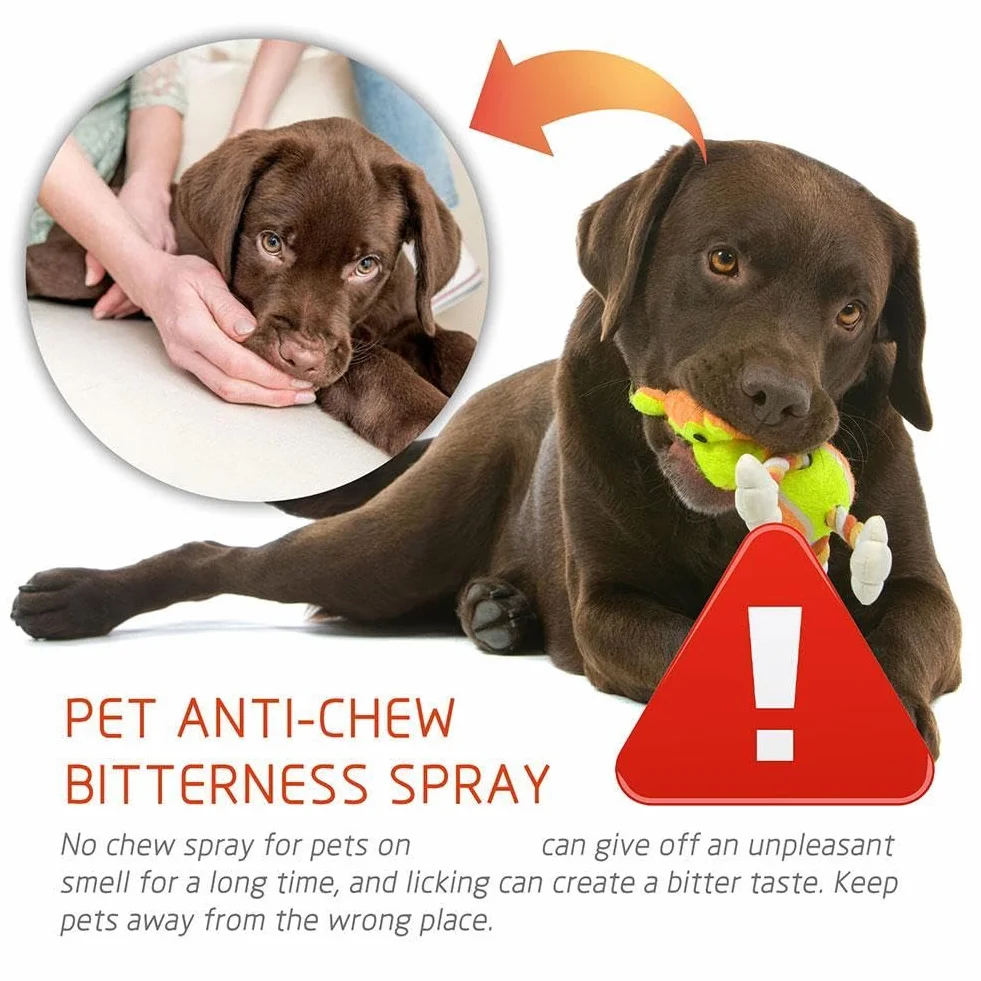 Spray Anti-Mâchonnement pour Chiens au Pomme Amère, Naturel, Efficace