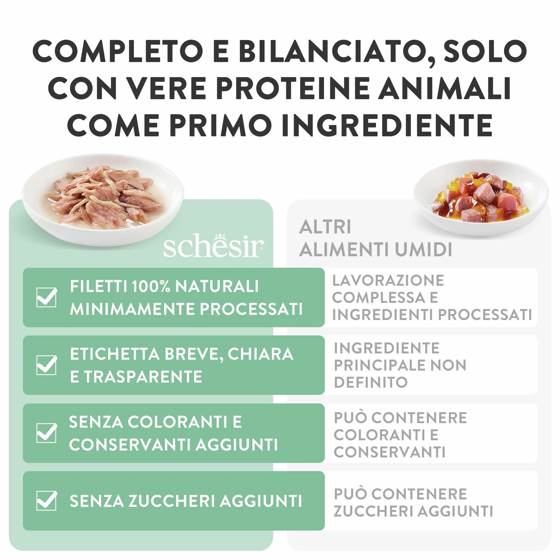 Schesir, Thon avec Saumon en gelée, Nourriture Humide complète pour Chats, en Conserve, avec des vitamines supplémentaires, 100% Naturel, 6 x 85 g