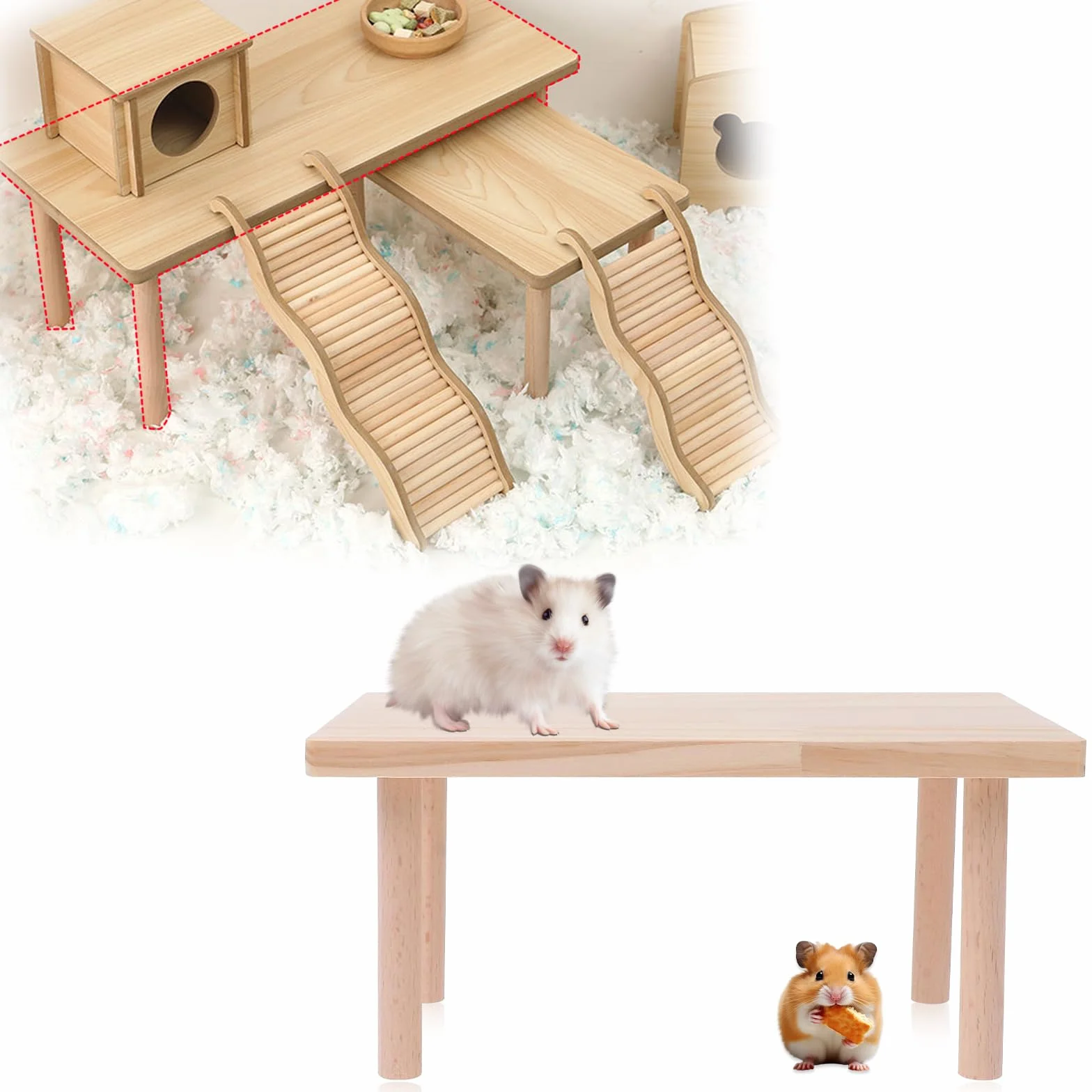 Plateformes - Plateforme pour Hamster - Convient pour Les Hamsters, Les Lapins, Les Chinchillas,Les Cobayes,La Coupe Est SoignéE Et Lisse, Et Ne Nuira Pas à Votre Animal de Compagnie (M)