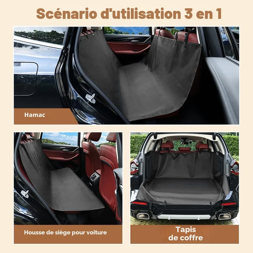Housse de Siège Auto 600D Oxford Imperméable Antidérapante Anti-Rayures 146x146 cm